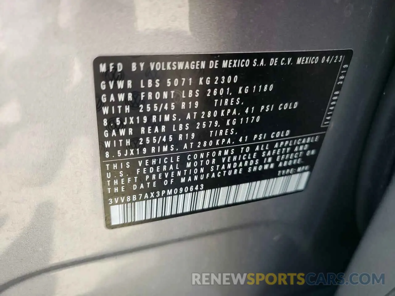 14 Photograph of a damaged car 3VV8B7AX3PM090643 VOLKSWAGEN TIGUAN 2023