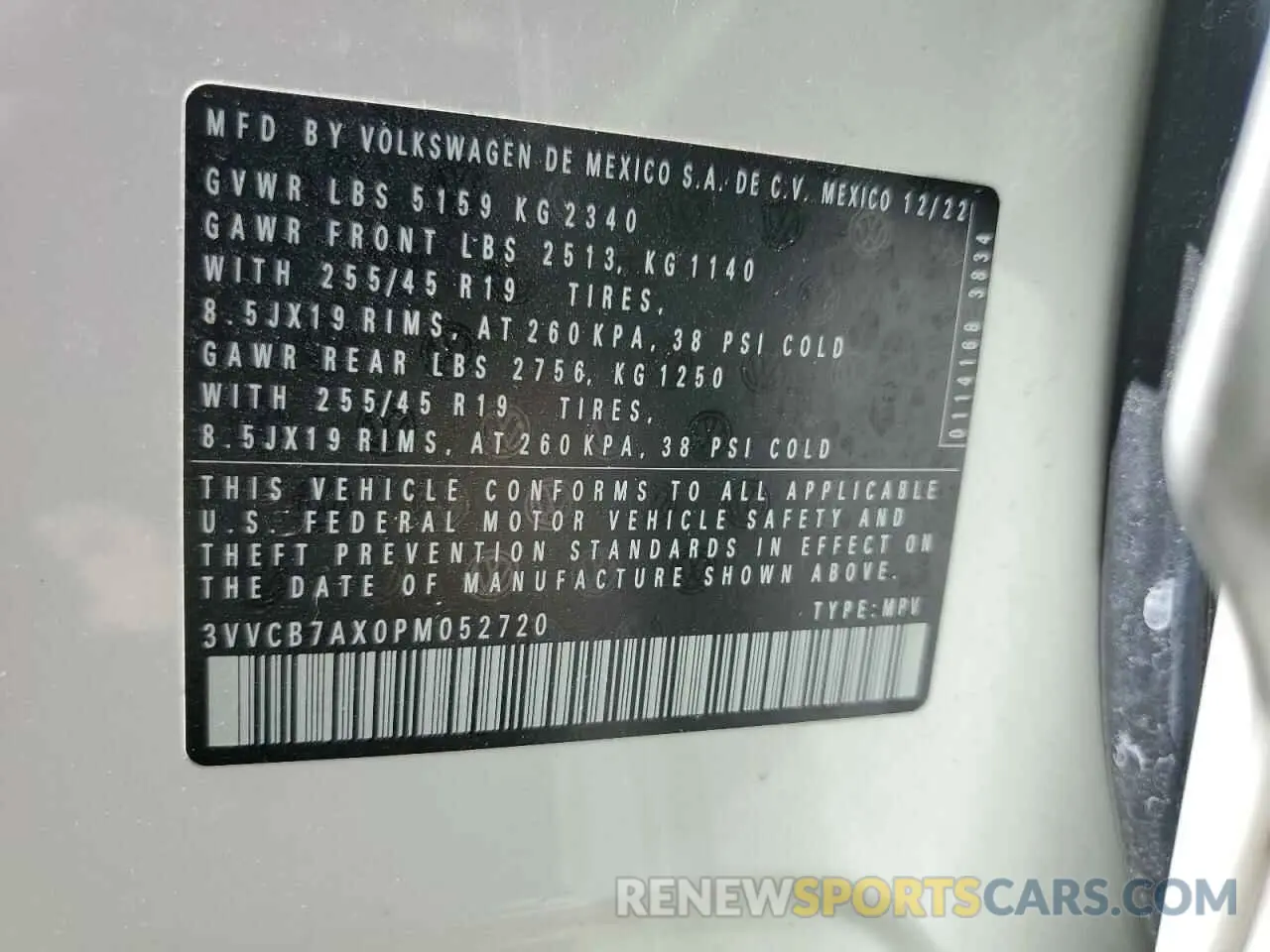 13 Photograph of a damaged car 3VVCB7AX0PM052720 VOLKSWAGEN TIGUAN 2023