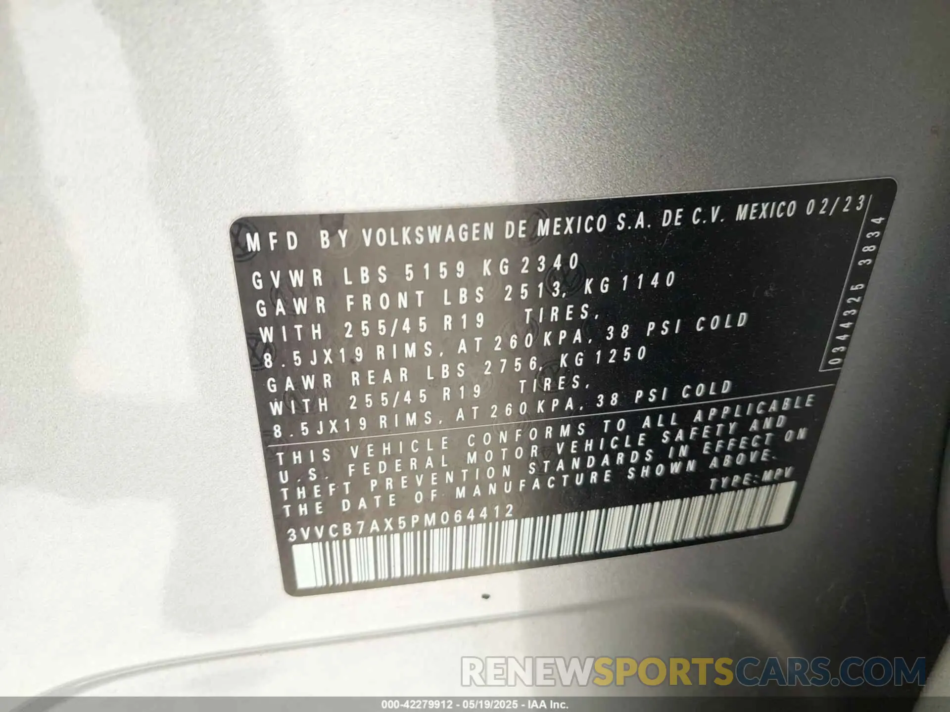 9 Photograph of a damaged car 3VVCB7AX5PM064412 VOLKSWAGEN TIGUAN 2023