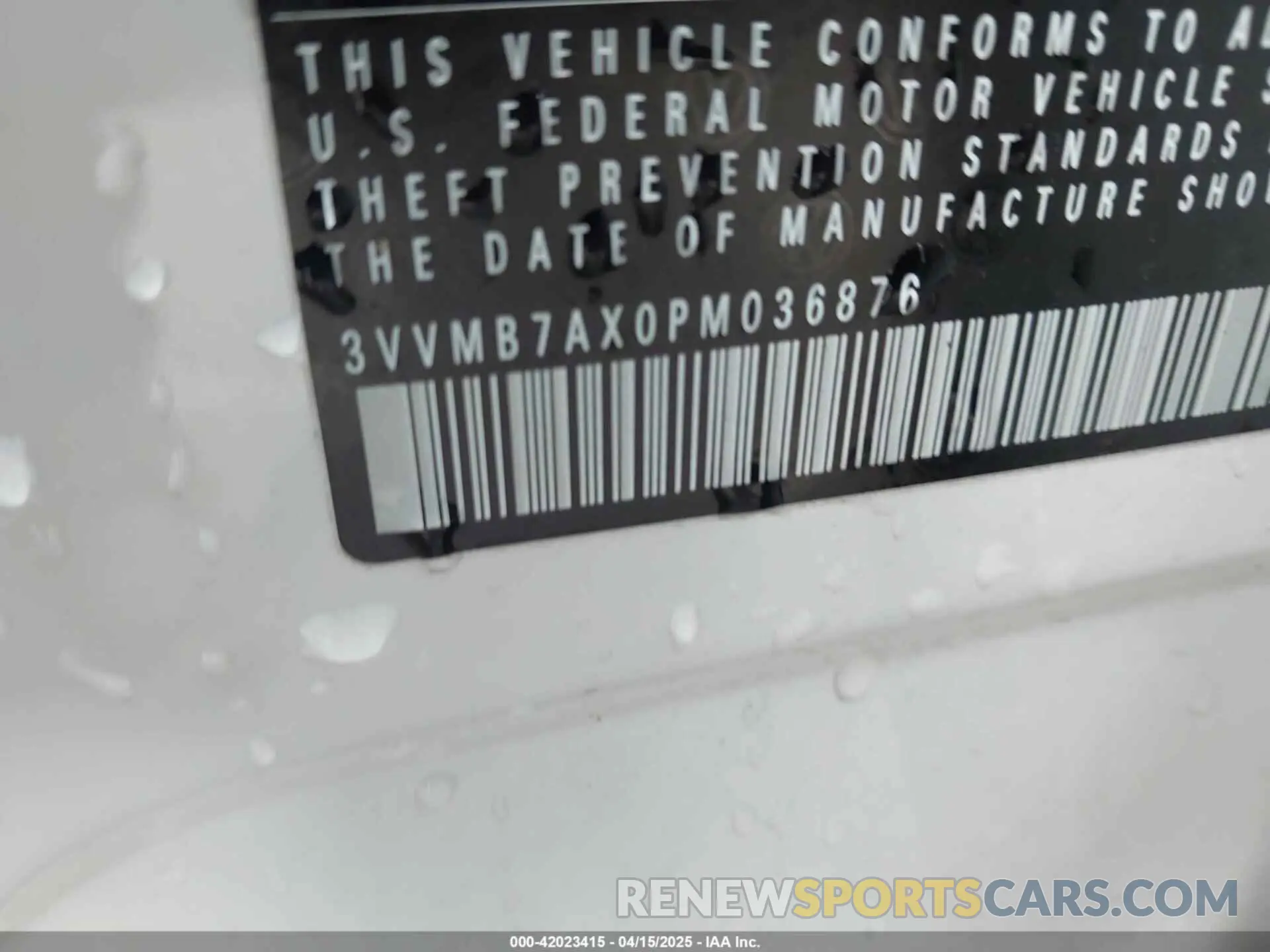 9 Photograph of a damaged car 3VVMB7AX0PM036876 VOLKSWAGEN TIGUAN 2023