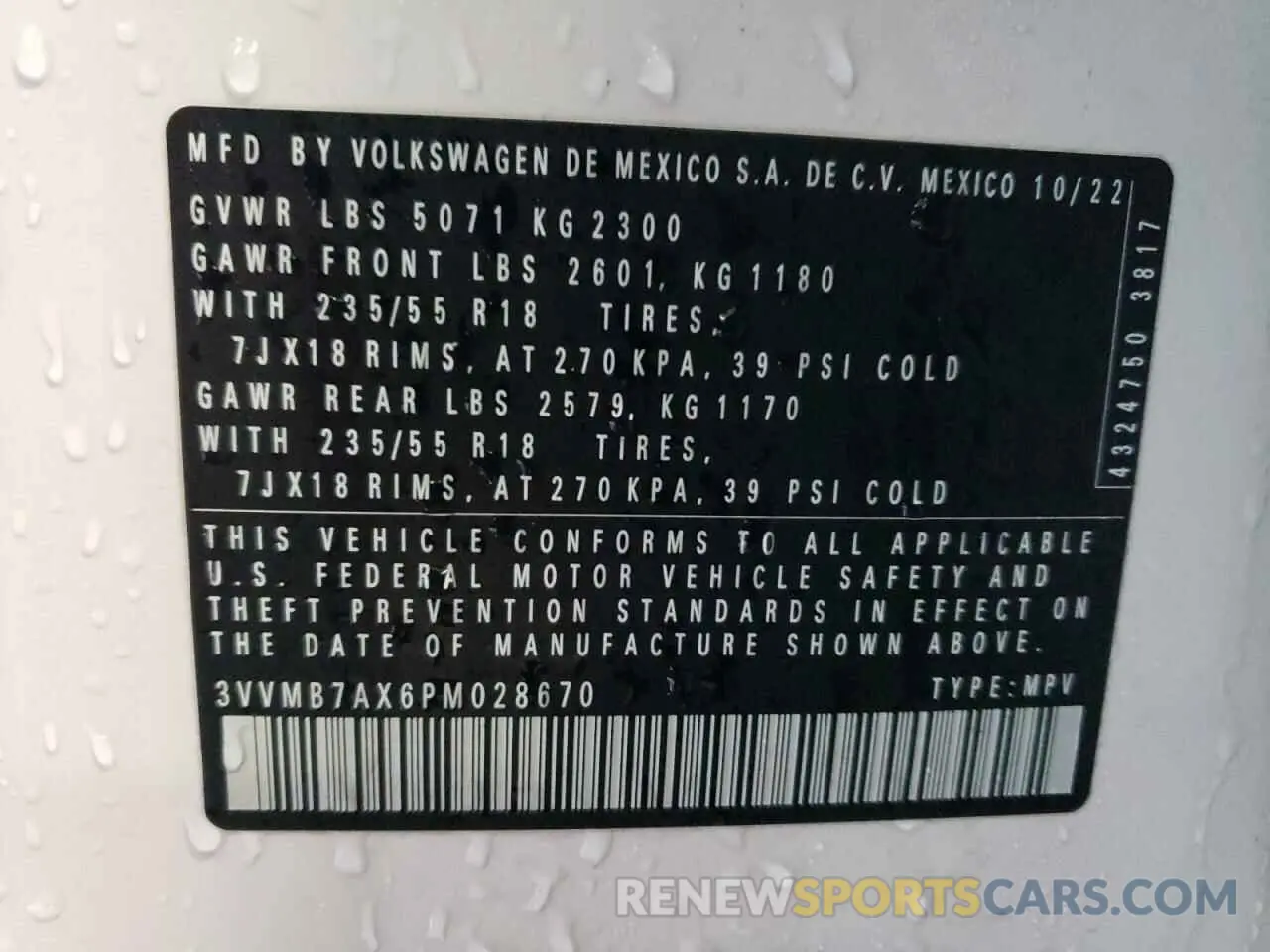 13 Photograph of a damaged car 3VVMB7AX6PM028670 VOLKSWAGEN TIGUAN 2023