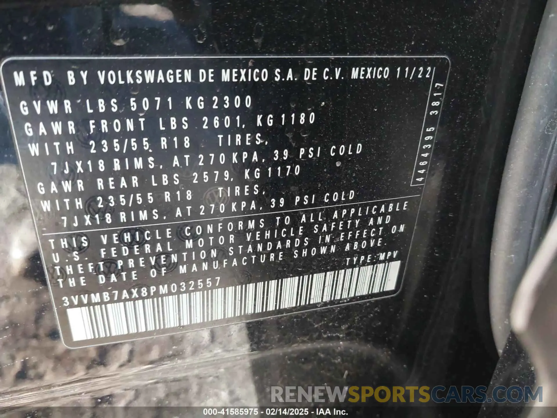 9 Photograph of a damaged car 3VVMB7AX8PM032557 VOLKSWAGEN TIGUAN 2023