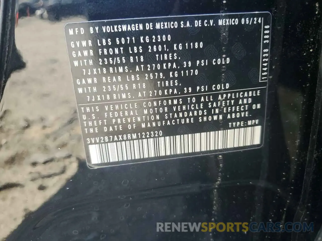 13 Photograph of a damaged car 3VV2B7AX8RM122320 VOLKSWAGEN TIGUAN 2024