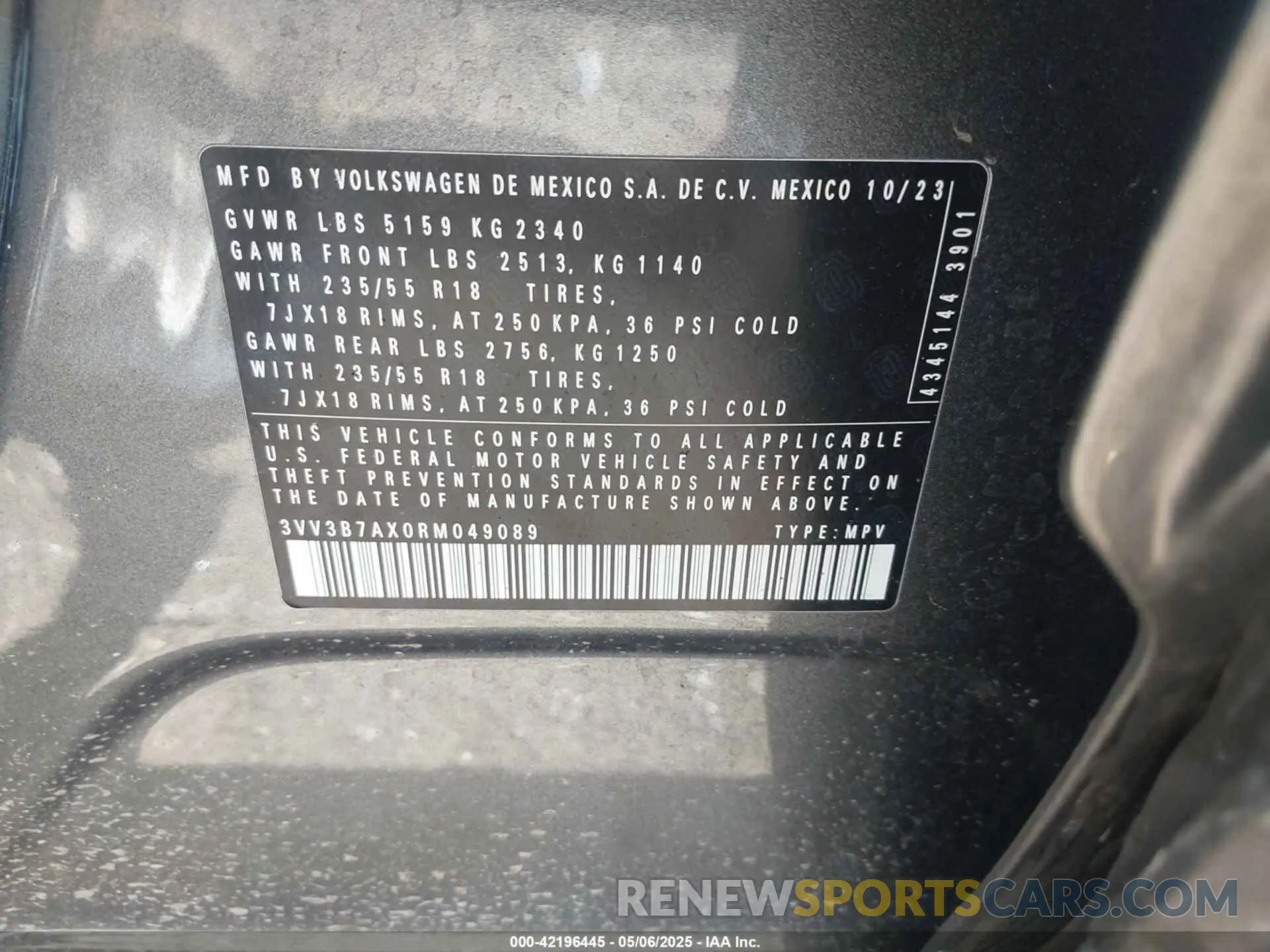 9 Photograph of a damaged car 3VV3B7AX0RM049089 VOLKSWAGEN TIGUAN 2024