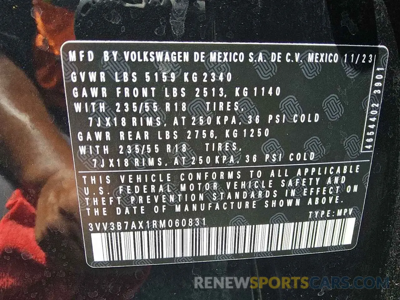 13 Photograph of a damaged car 3VV3B7AX1RM060831 VOLKSWAGEN TIGUAN 2024