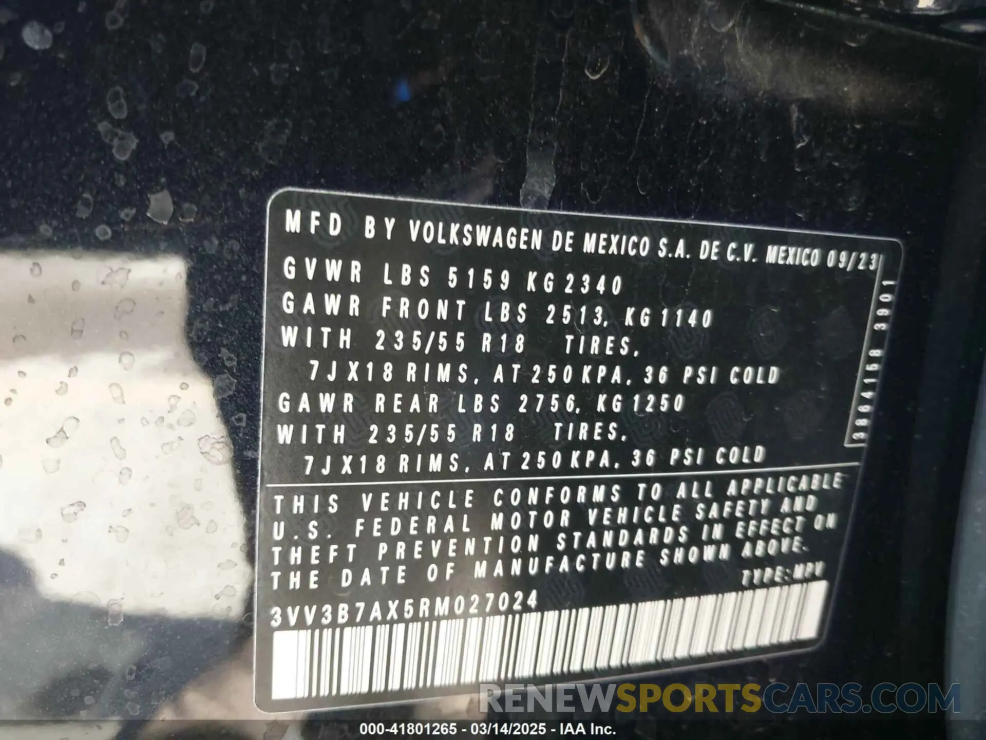 9 Photograph of a damaged car 3VV3B7AX5RM027024 VOLKSWAGEN TIGUAN 2024