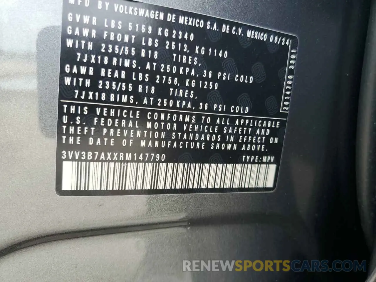 15 Photograph of a damaged car 3VV3B7AXXRM147790 VOLKSWAGEN TIGUAN 2024