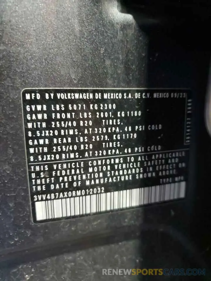 14 Photograph of a damaged car 3VV4B7AX0RM012032 VOLKSWAGEN TIGUAN 2024