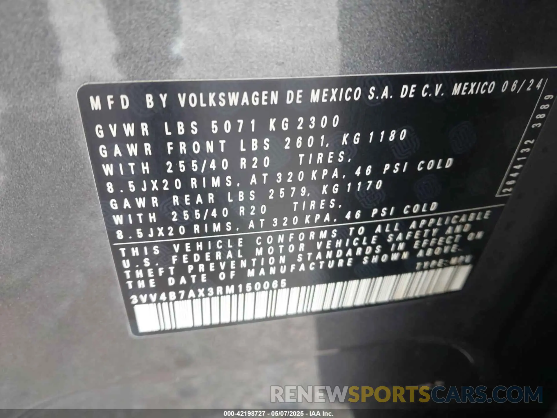 9 Photograph of a damaged car 3VV4B7AX3RM150065 VOLKSWAGEN TIGUAN 2024