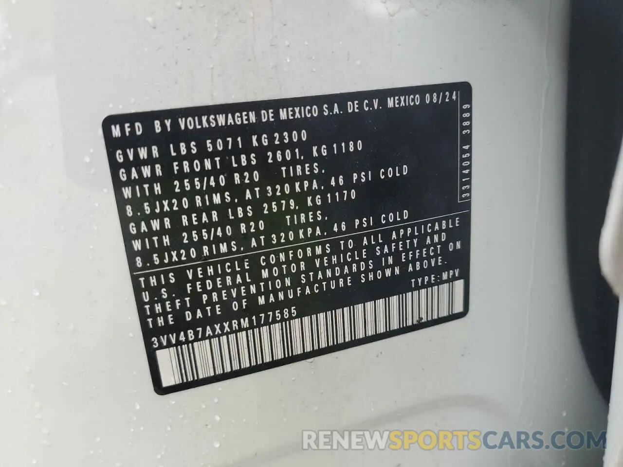 14 Photograph of a damaged car 3VV4B7AXXRM177585 VOLKSWAGEN TIGUAN 2024