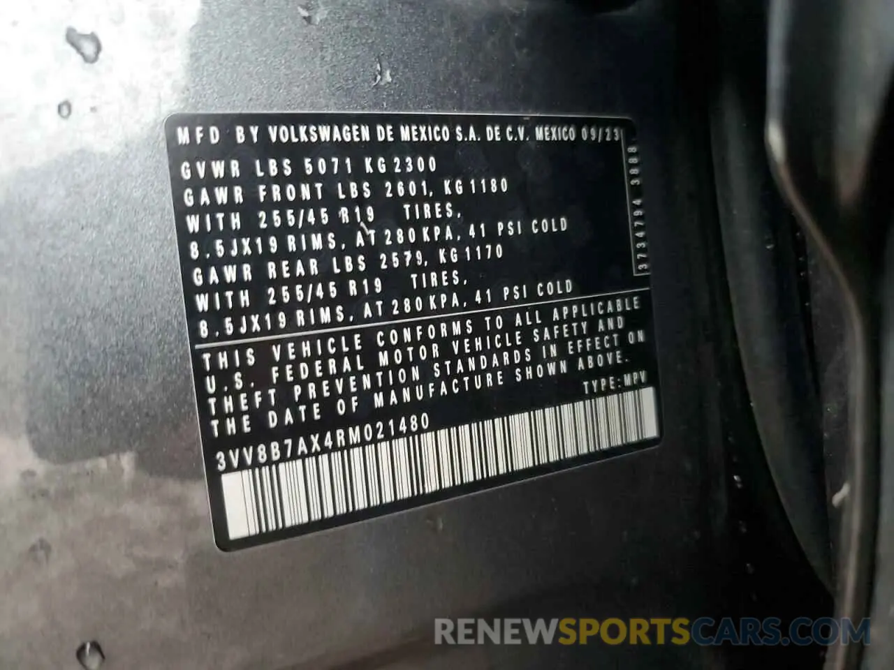15 Photograph of a damaged car 3VV8B7AX4RM021480 VOLKSWAGEN TIGUAN 2024