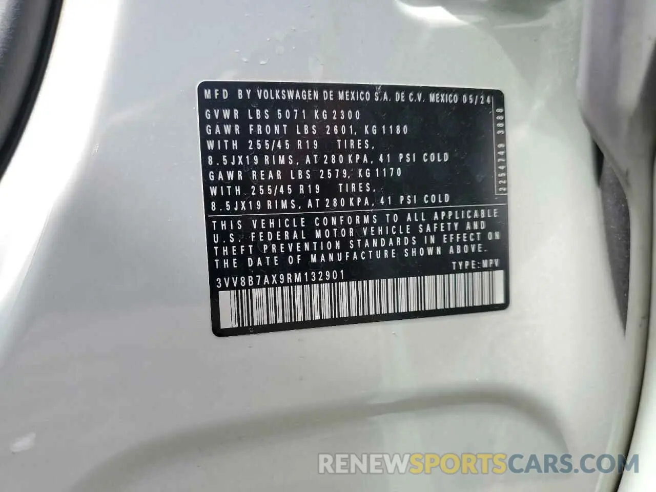 13 Photograph of a damaged car 3VV8B7AX9RM132901 VOLKSWAGEN TIGUAN 2024
