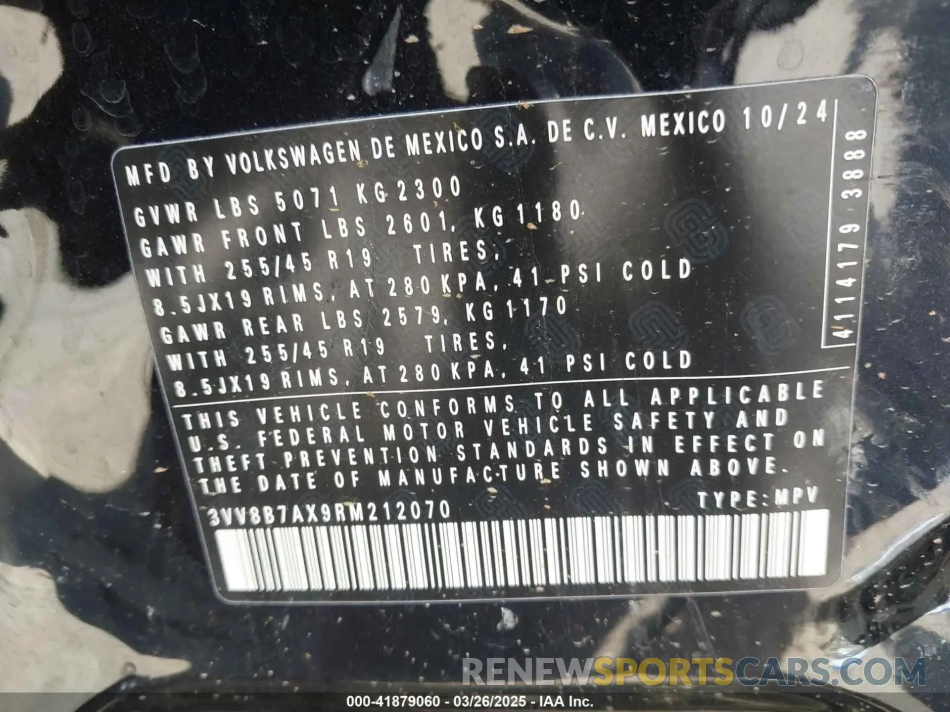 9 Photograph of a damaged car 3VV8B7AX9RM212070 VOLKSWAGEN TIGUAN 2024