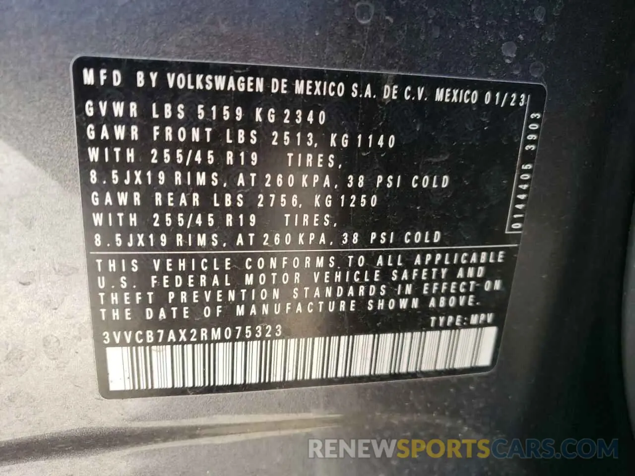 13 Photograph of a damaged car 3VVCB7AX2RM075323 VOLKSWAGEN TIGUAN 2024