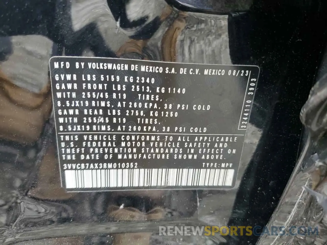 13 Photograph of a damaged car 3VVCB7AX3RM010352 VOLKSWAGEN TIGUAN 2024