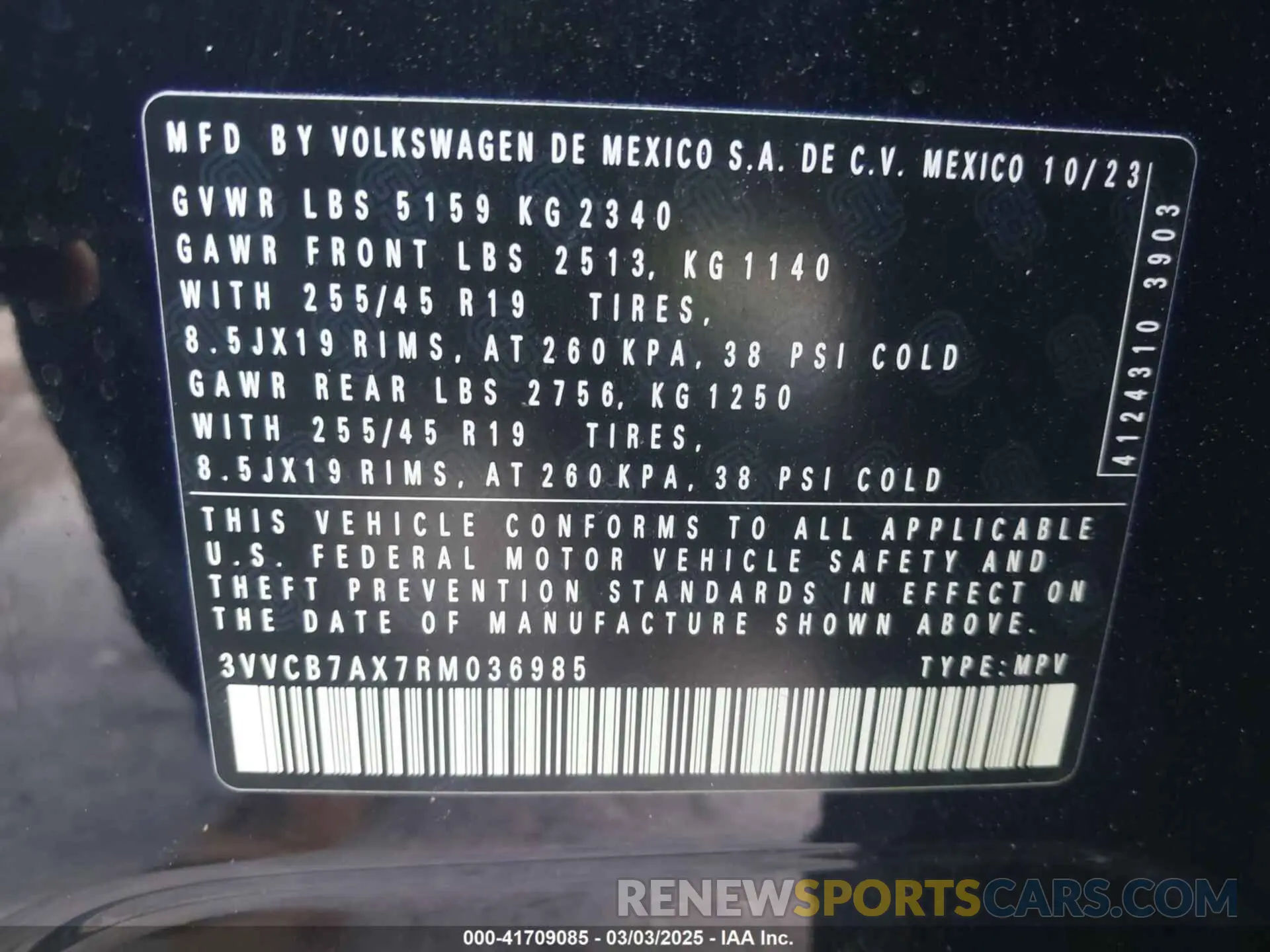 9 Photograph of a damaged car 3VVCB7AX7RM036985 VOLKSWAGEN TIGUAN 2024