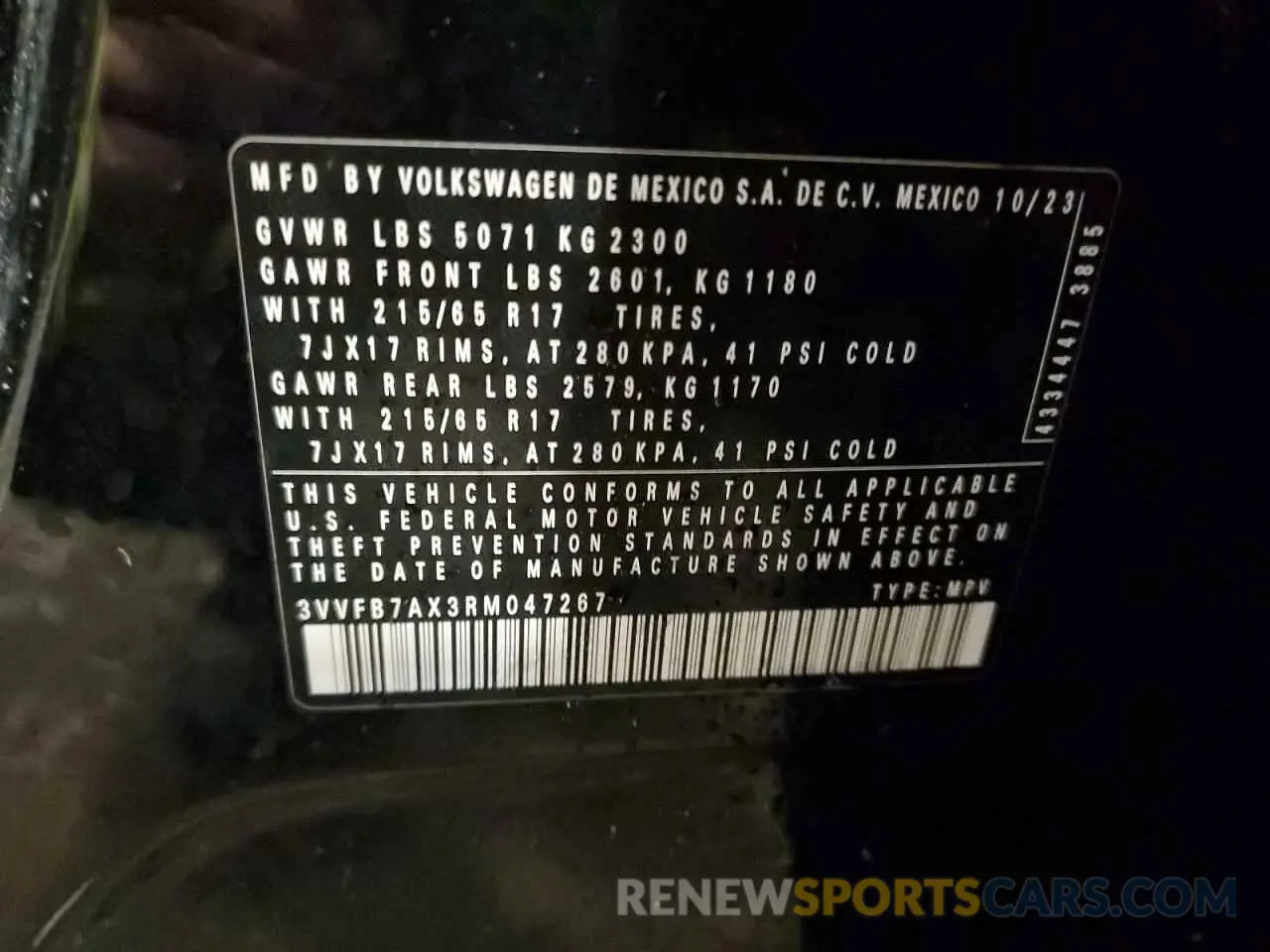 13 Photograph of a damaged car 3VVFB7AX3RM047267 VOLKSWAGEN TIGUAN 2024