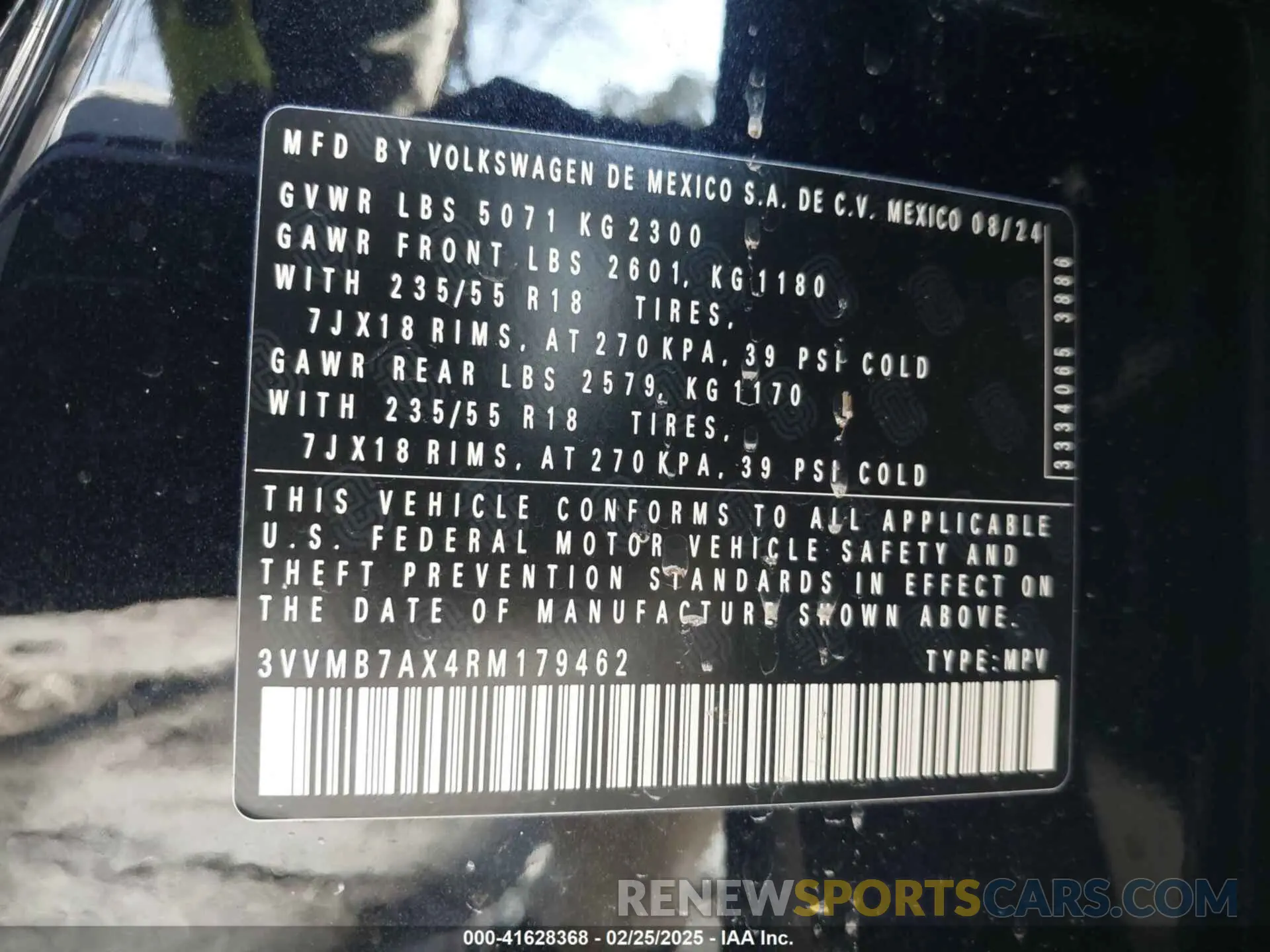 9 Photograph of a damaged car 3VVMB7AX4RM179462 VOLKSWAGEN TIGUAN 2024