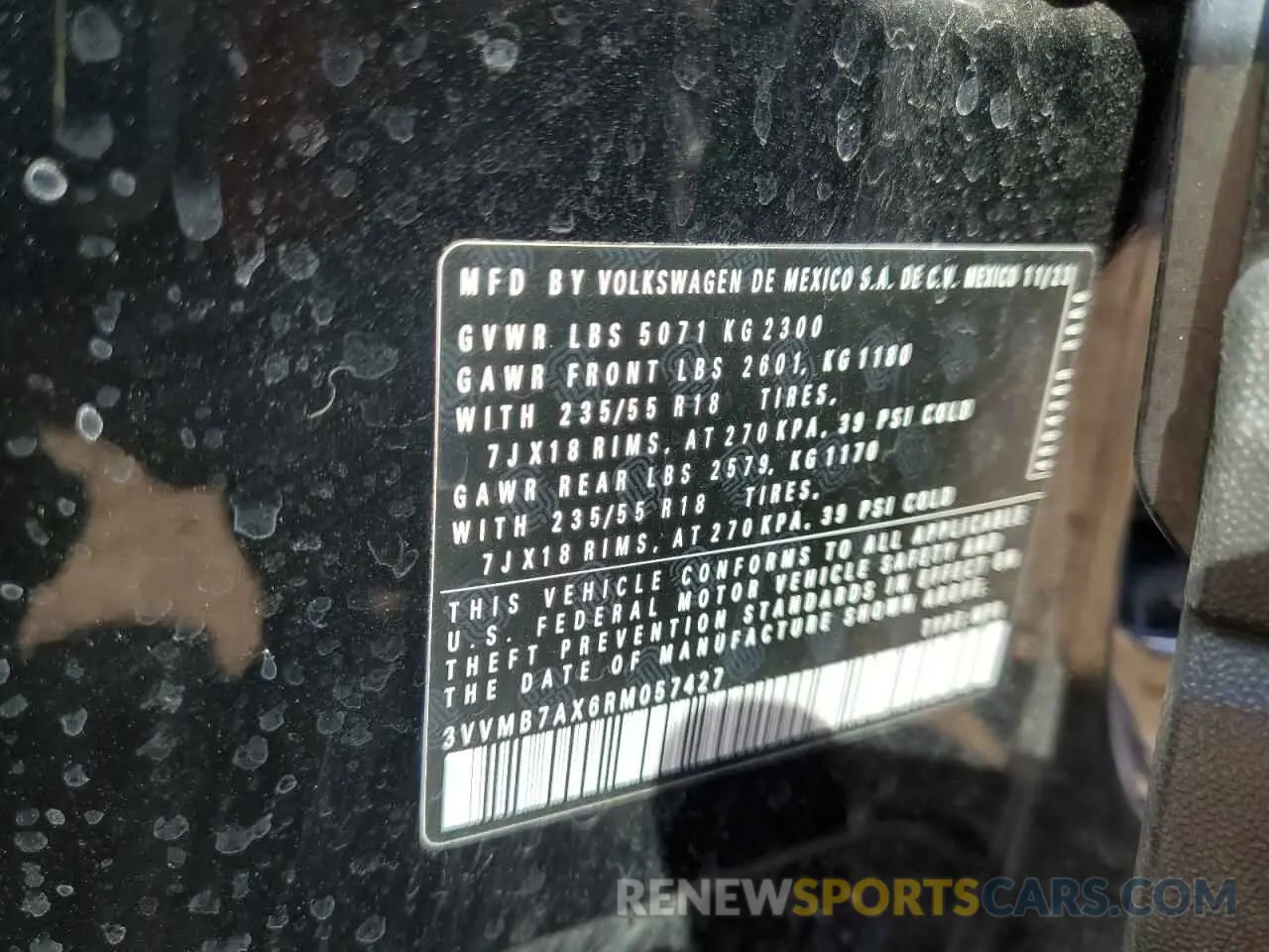 13 Photograph of a damaged car 3VVMB7AX6RM057427 VOLKSWAGEN TIGUAN 2024