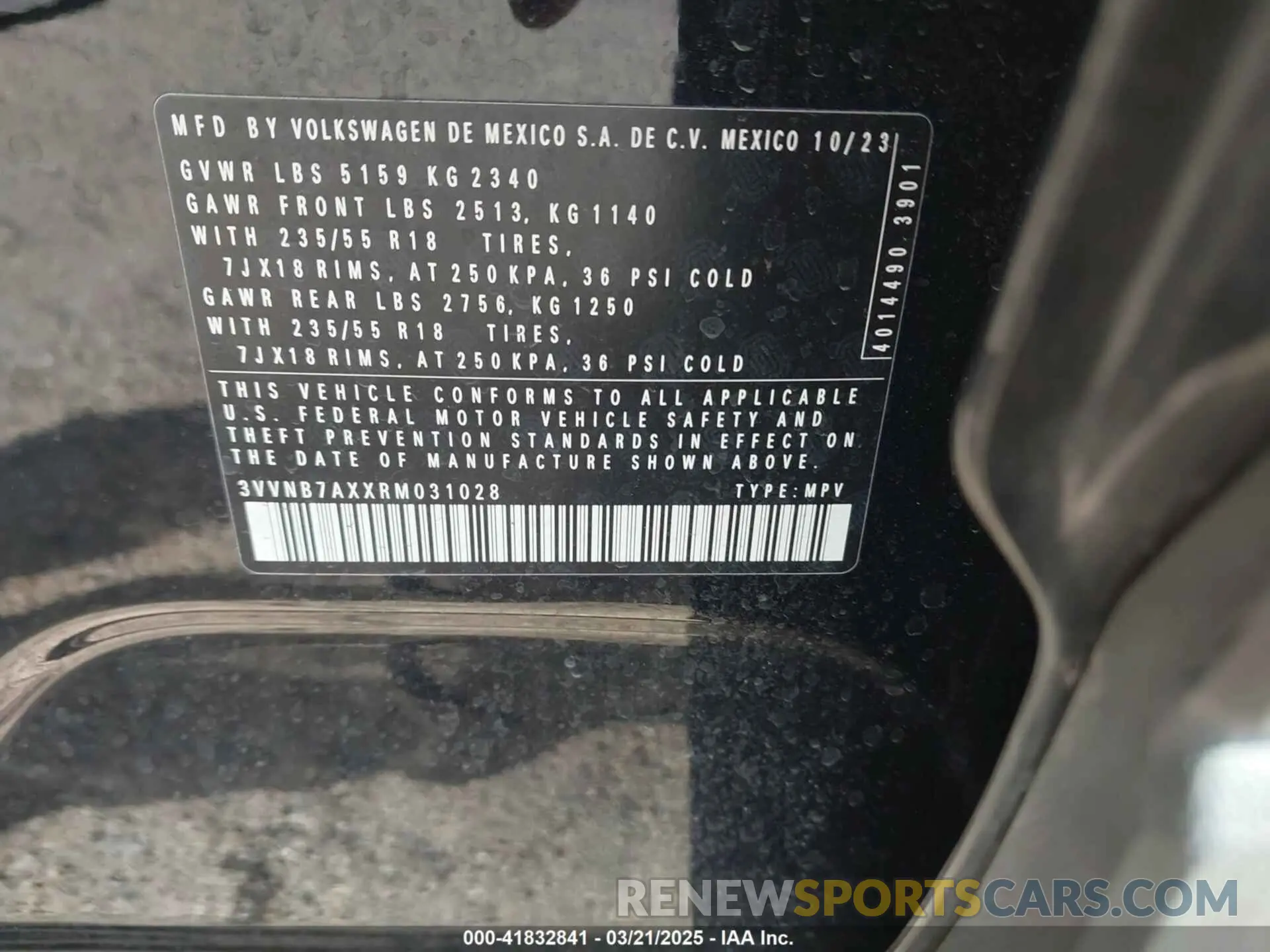 9 Photograph of a damaged car 3VVNB7AXXRM031028 VOLKSWAGEN TIGUAN 2024