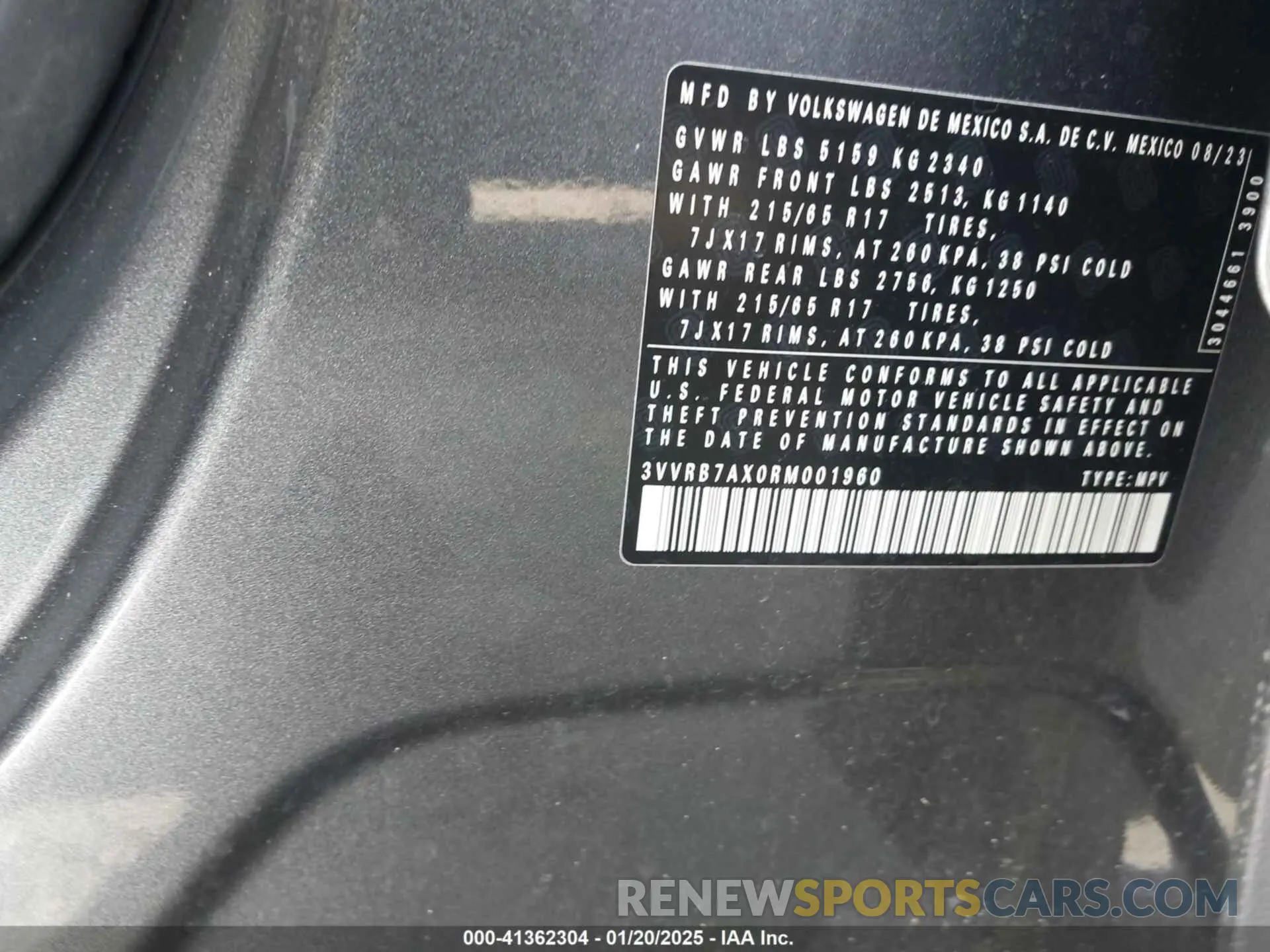 9 Photograph of a damaged car 3VVRB7AX0RM001960 VOLKSWAGEN TIGUAN 2024