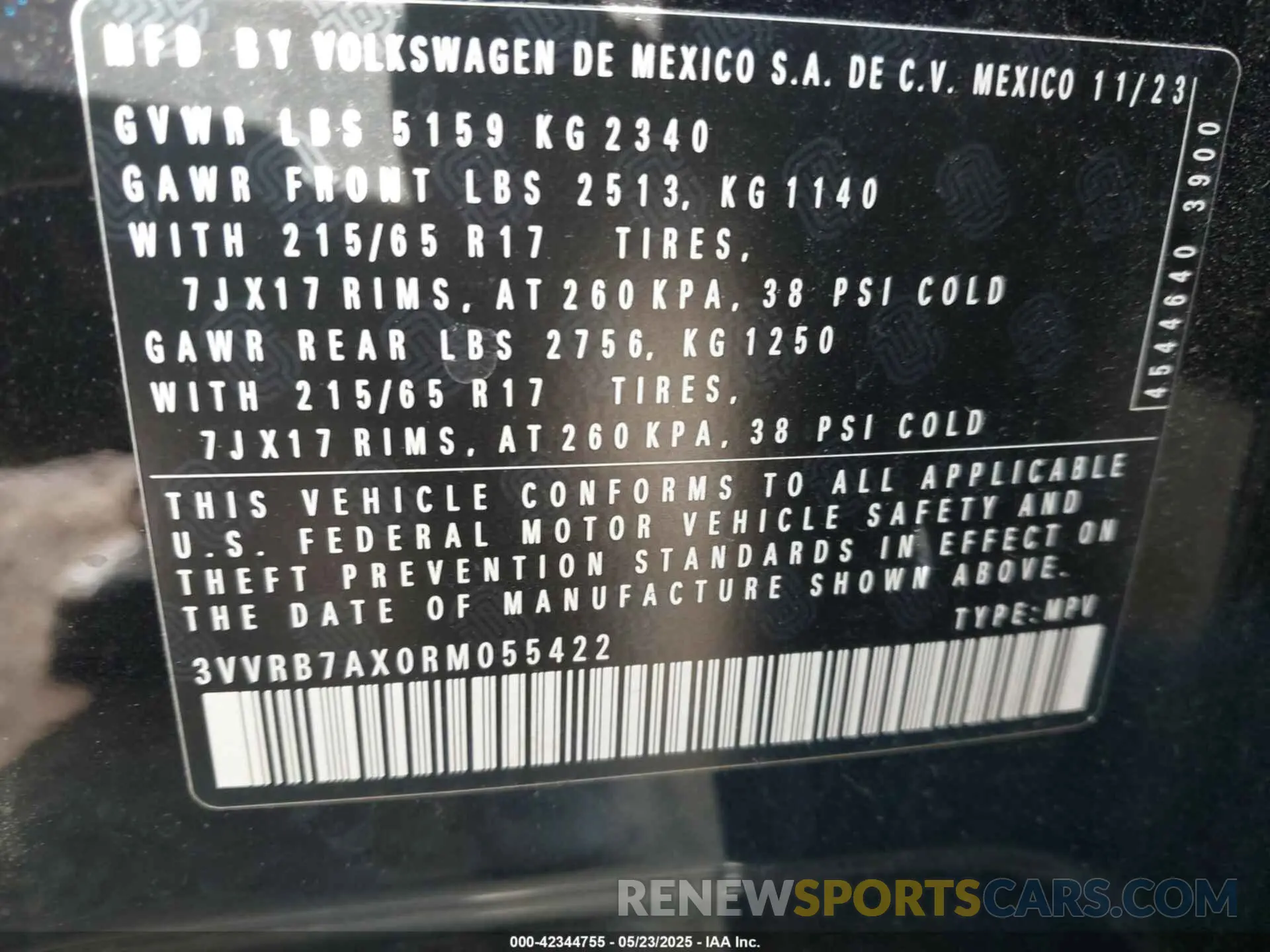 9 Photograph of a damaged car 3VVRB7AX0RM055422 VOLKSWAGEN TIGUAN 2024