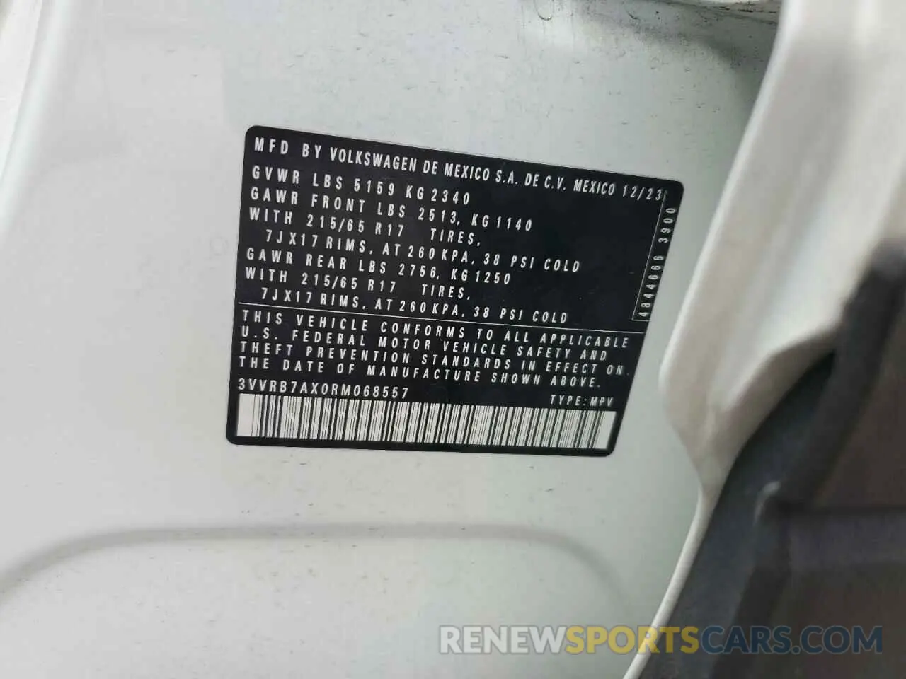 13 Photograph of a damaged car 3VVRB7AX0RM068557 VOLKSWAGEN TIGUAN 2024