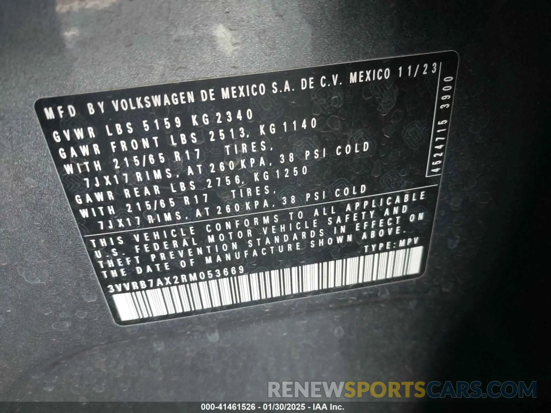 9 Photograph of a damaged car 3VVRB7AX2RM053669 VOLKSWAGEN TIGUAN 2024