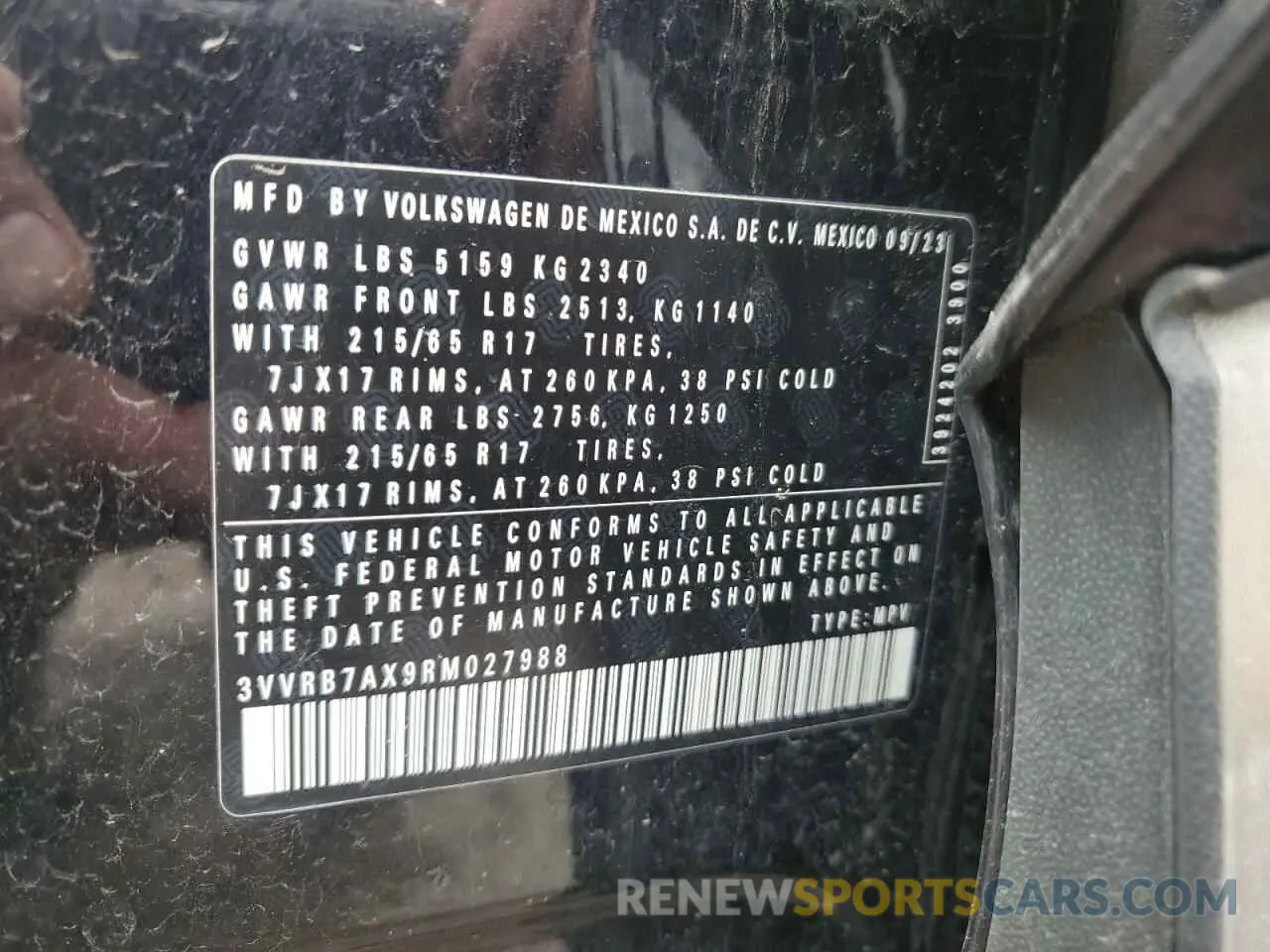13 Photograph of a damaged car 3VVRB7AX9RM027988 VOLKSWAGEN TIGUAN 2024