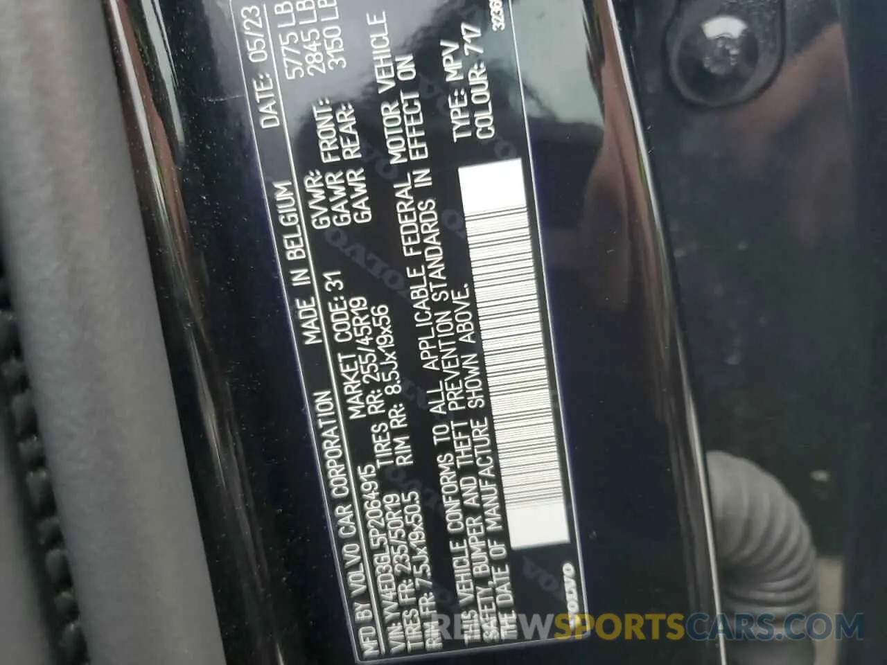 13 Photograph of a damaged car YV4ED3GL5P2064915 VOLVO C40 RECHAR 2023