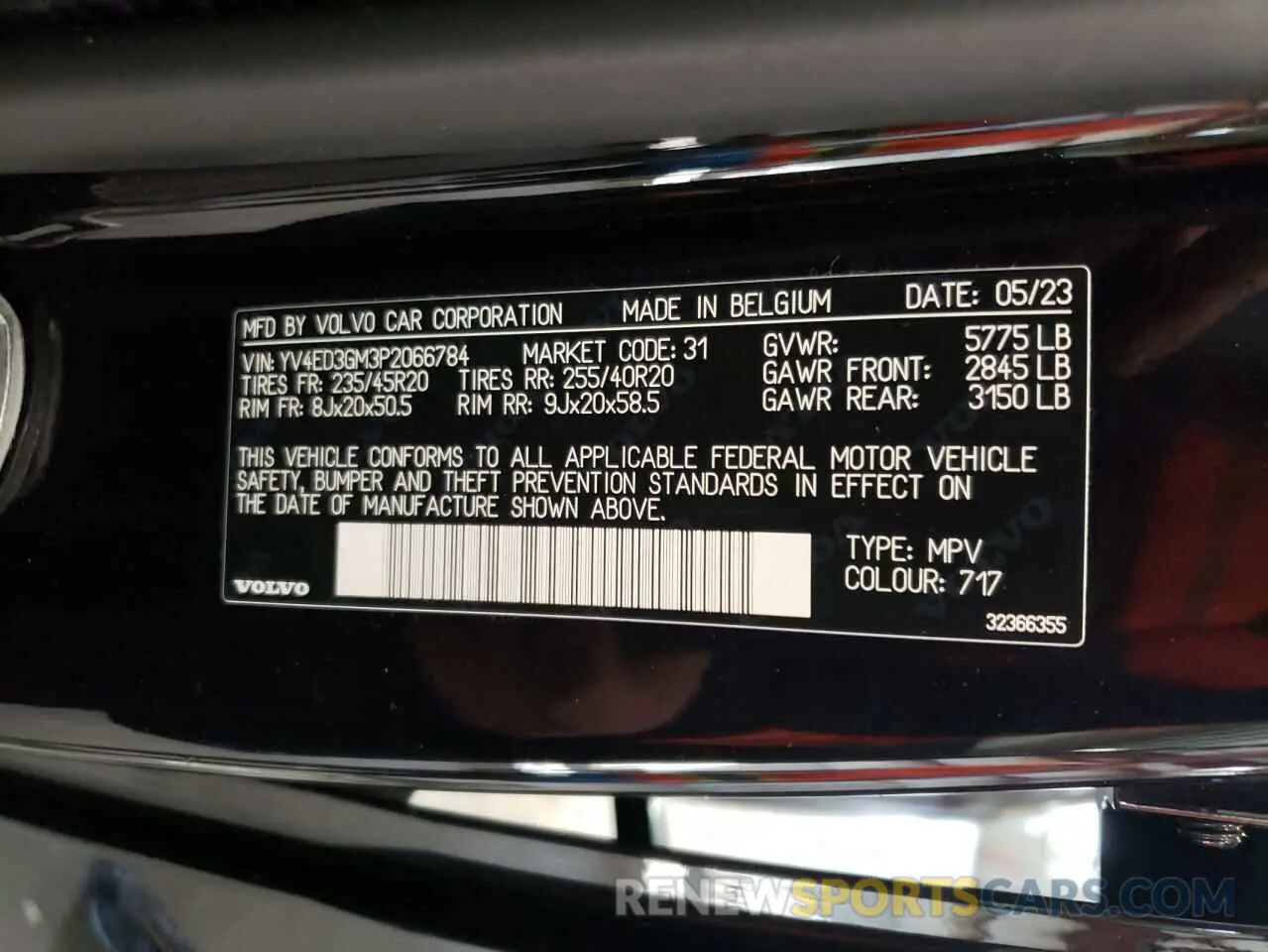 13 Photograph of a damaged car YV4ED3GM3P2066784 VOLVO C40 RECHAR 2023