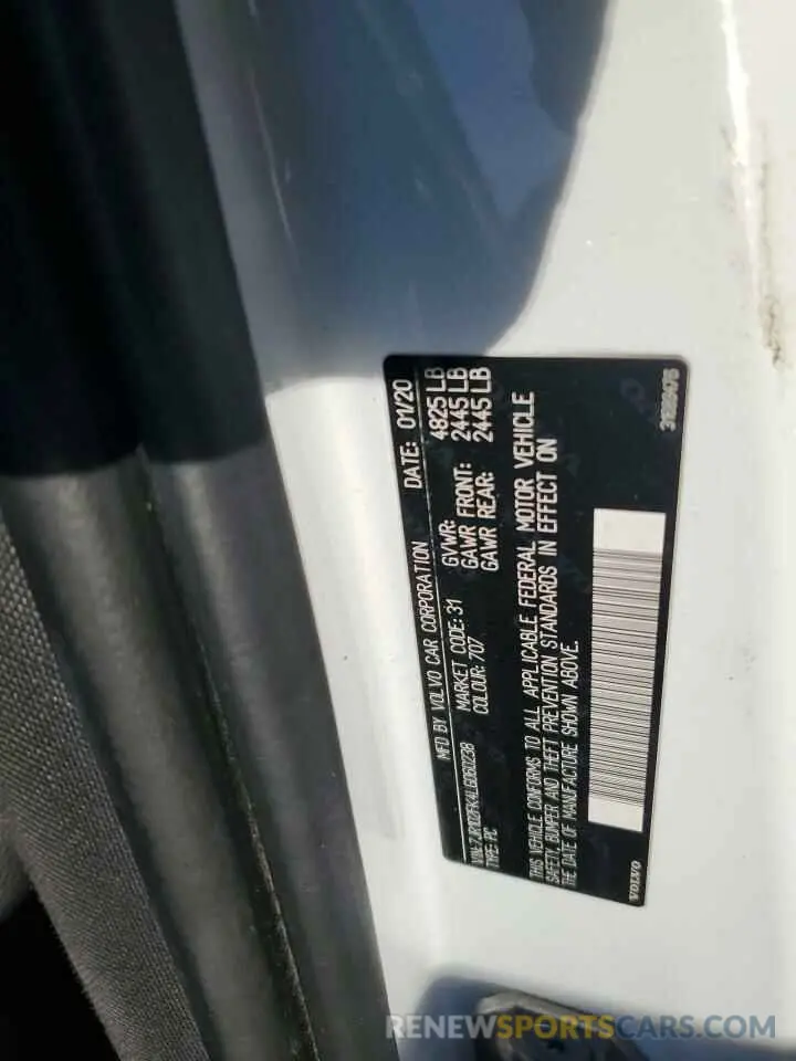 12 Photograph of a damaged car 7JR102FK4LG060238 VOLVO S60 2020