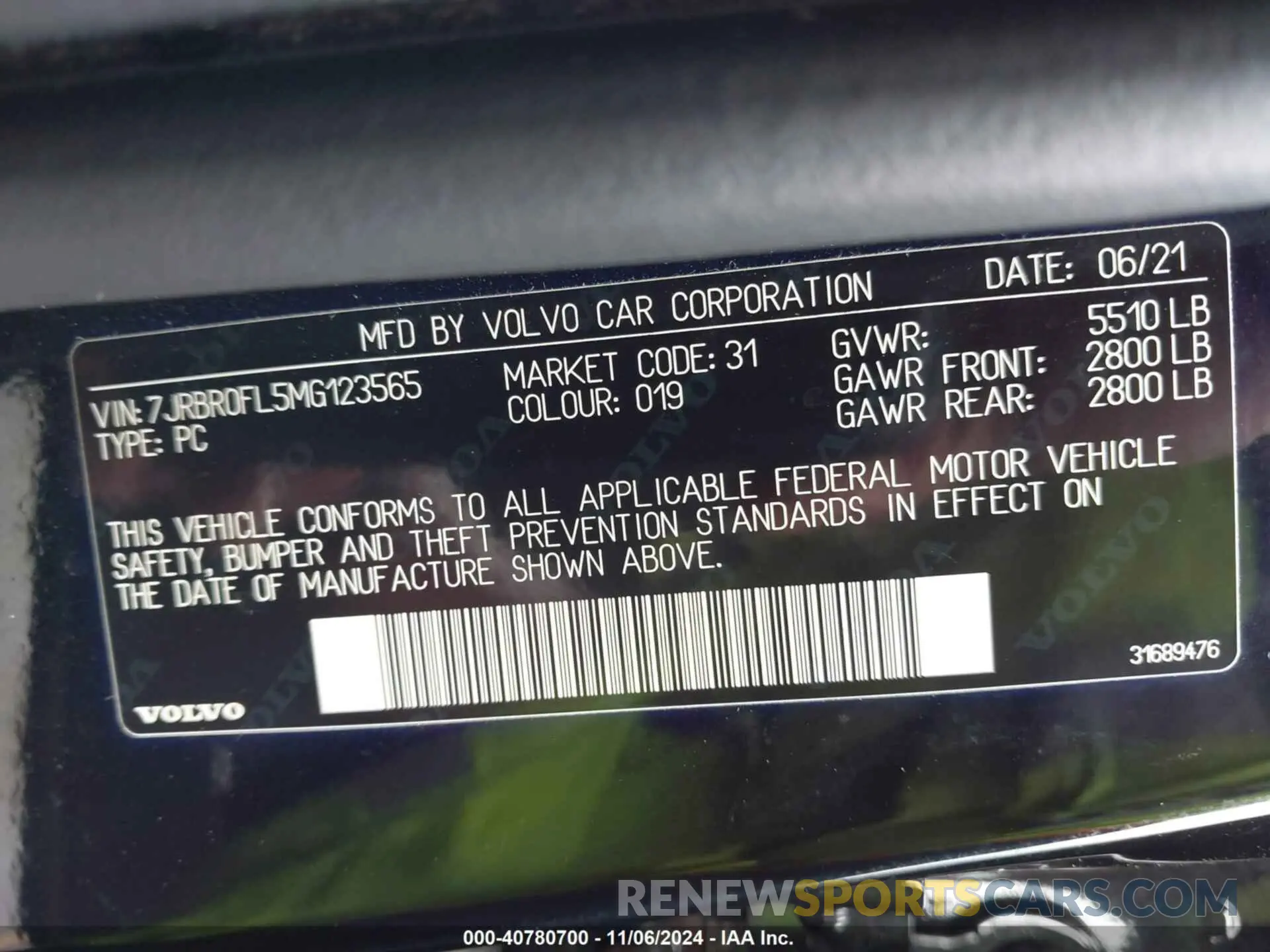 9 Photograph of a damaged car 7JRBR0FL5MG123565 VOLVO S60 RECHARGE PLUG-IN HYBRID 2021