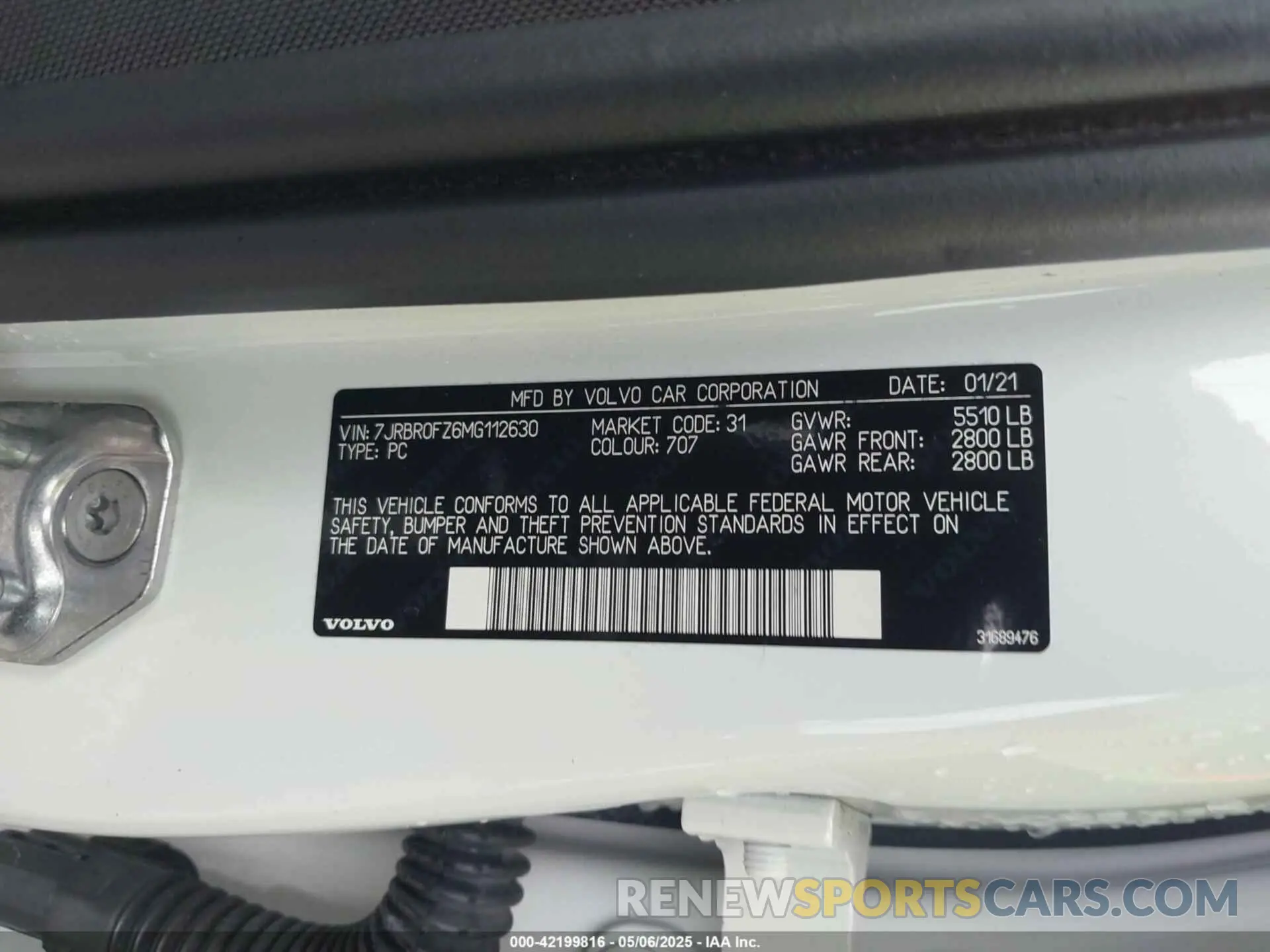 9 Photograph of a damaged car 7JRBR0FZ6MG112630 VOLVO S60 RECHARGE PLUG-IN HYBRID 2021