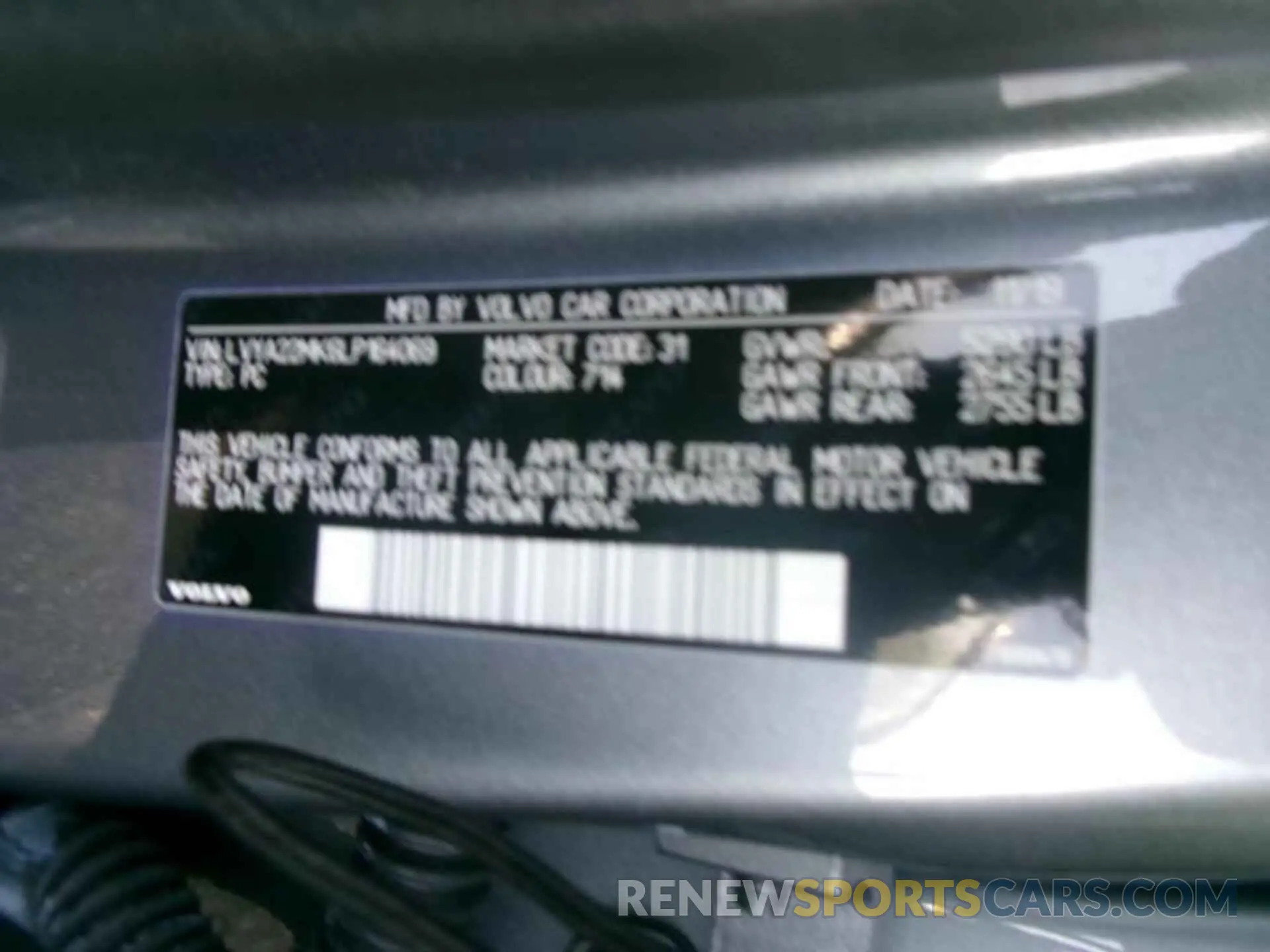 5 Photograph of a damaged car LVYA22MK6LP164069 VOLVO S90 2020