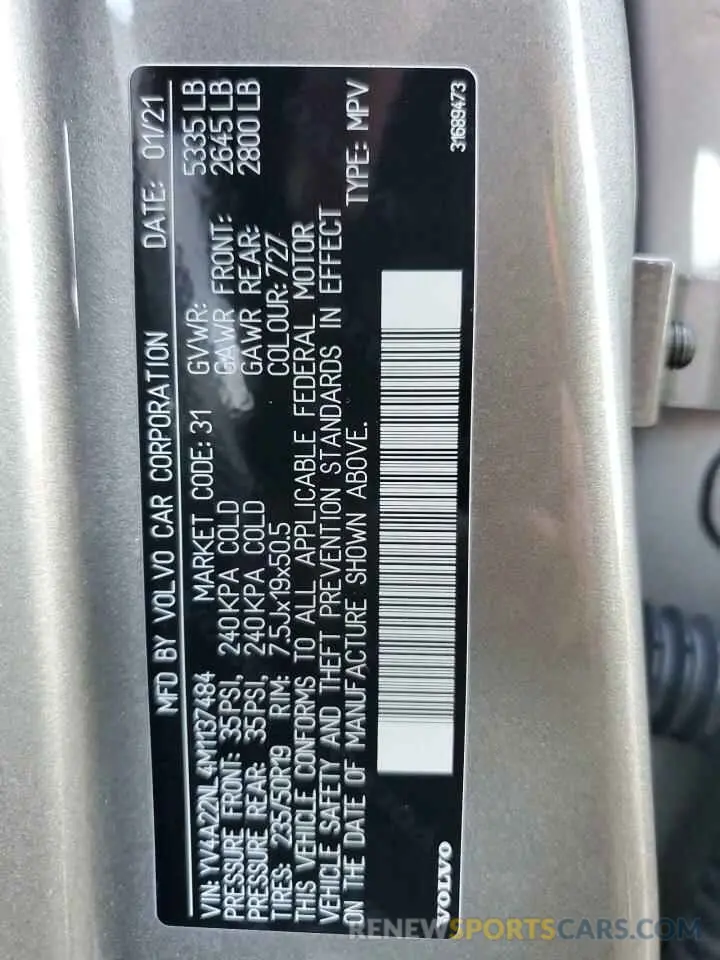 13 Photograph of a damaged car YV4A22NL4M1137484 VOLVO V90 2021