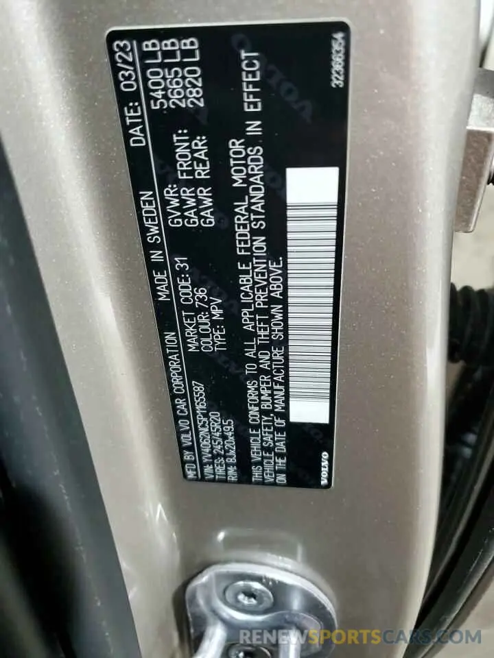 12 Photograph of a damaged car YV4062NC5P1165587 VOLVO V90 2023