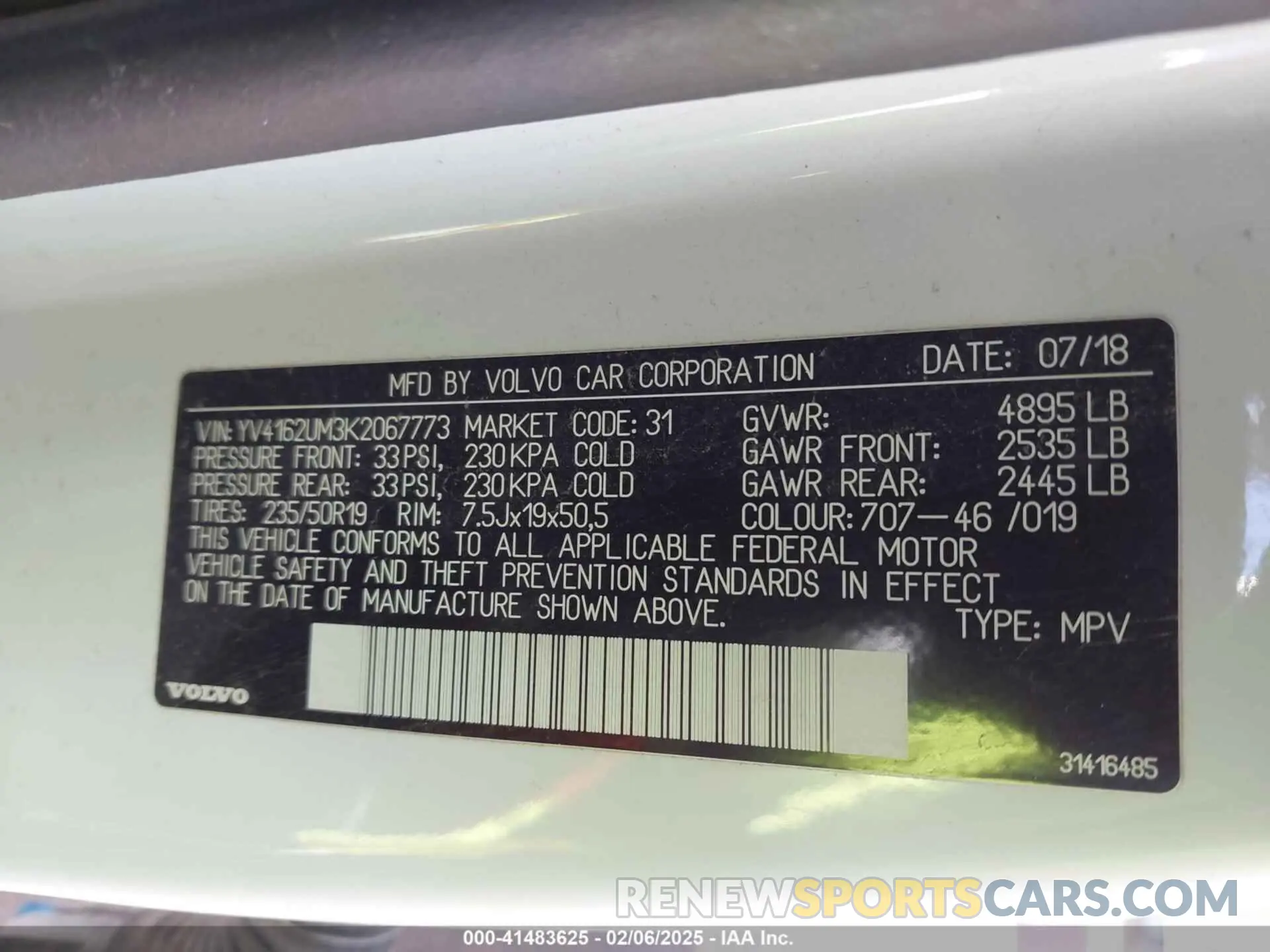 9 Photograph of a damaged car YV4162UM3K2067773 VOLVO XC40 2019