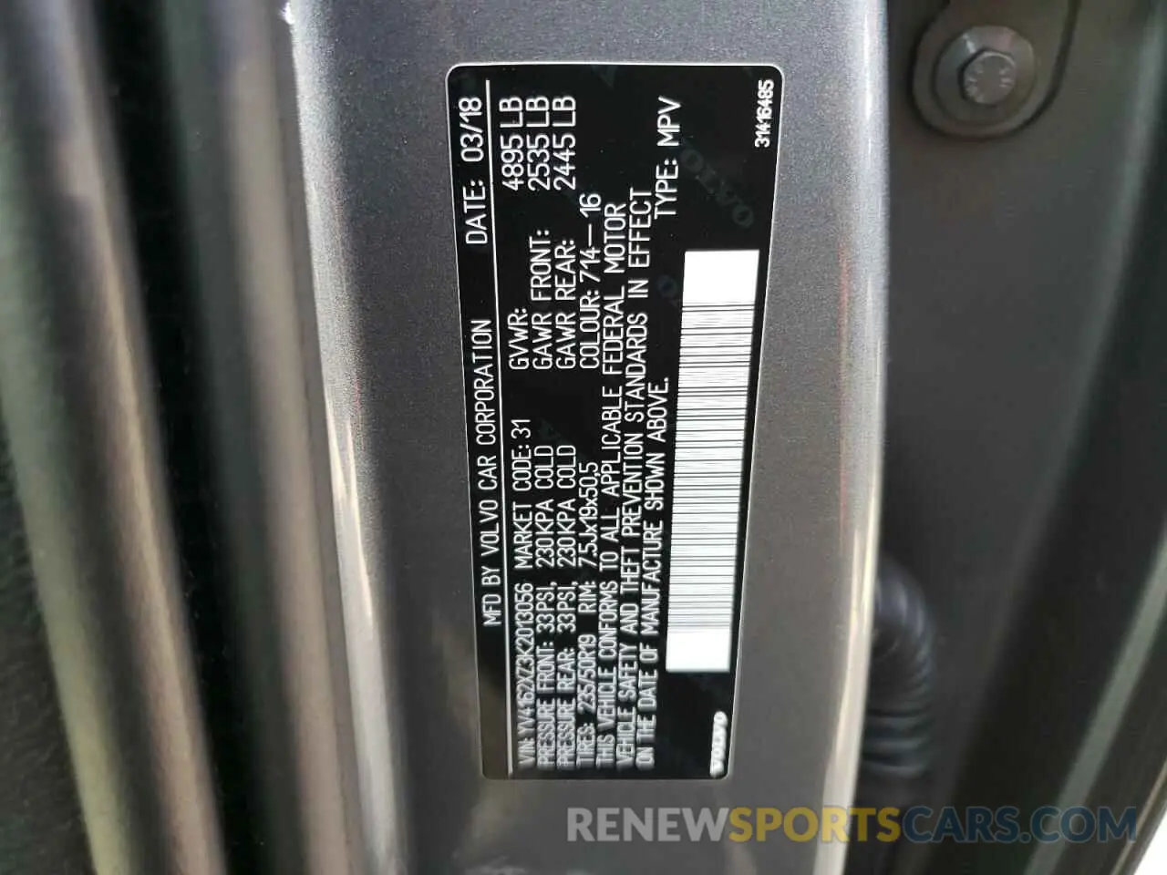 14 Photograph of a damaged car YV4162XZ3K2013056 VOLVO XC40 2019