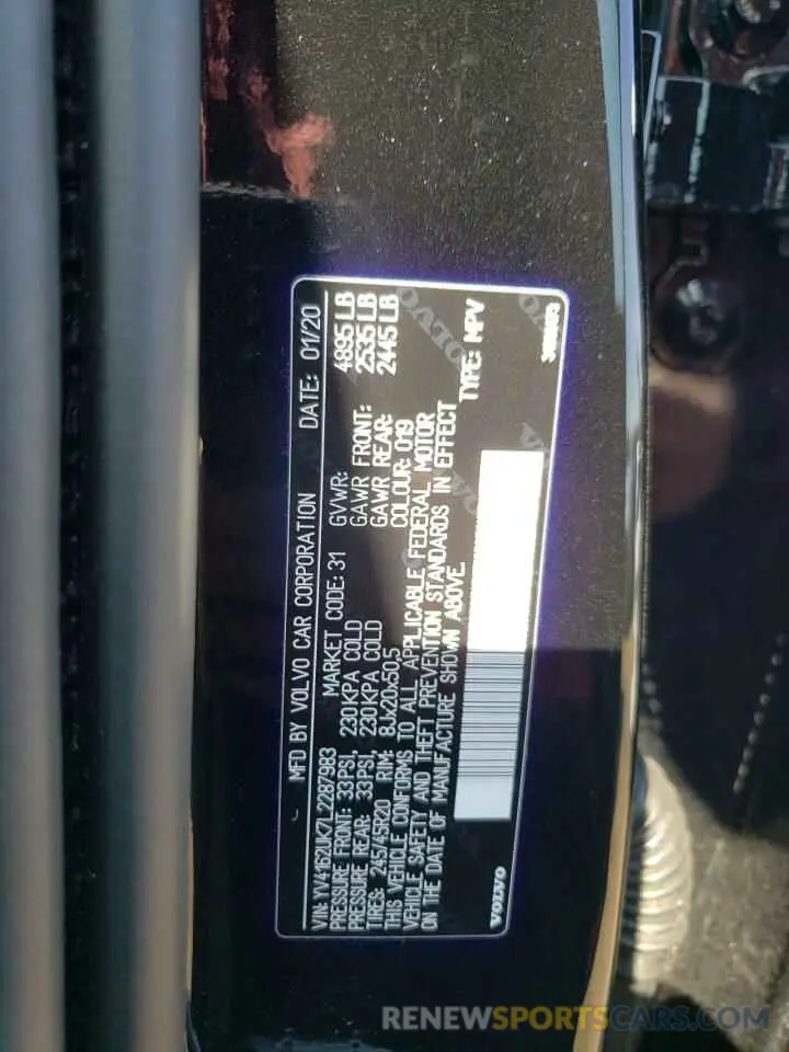 13 Photograph of a damaged car YV4162UK7L2287983 VOLVO XC40 2020