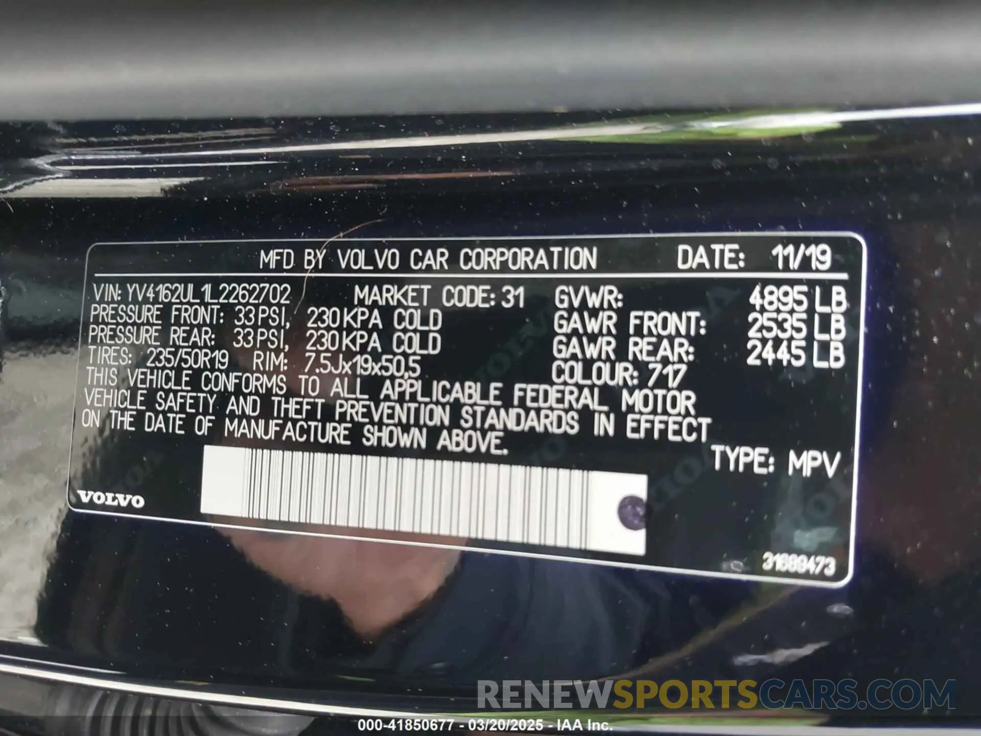 9 Photograph of a damaged car YV4162UL1L2262702 VOLVO XC40 2020