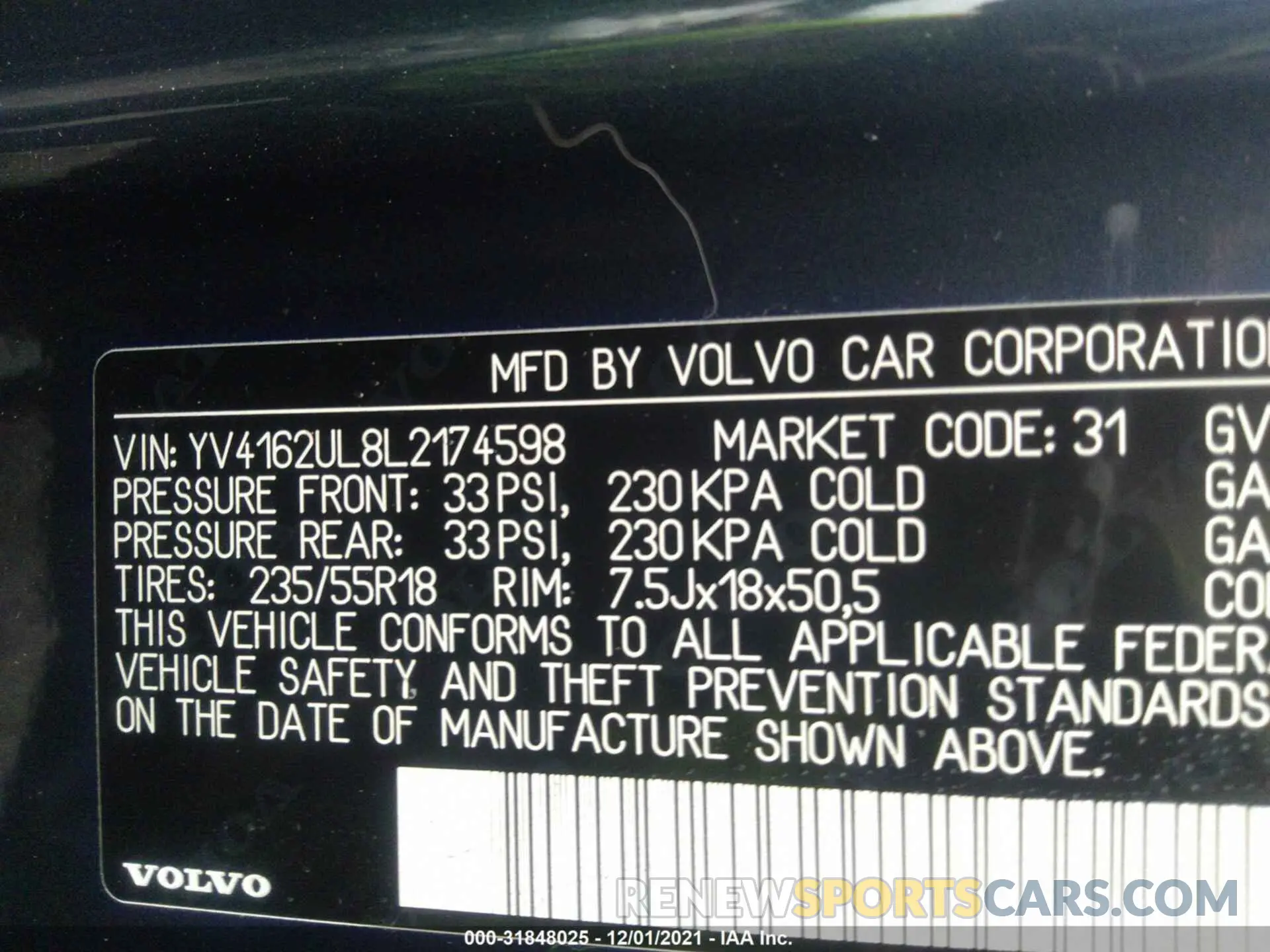 9 Photograph of a damaged car YV4162UL8L2174598 VOLVO XC40 2020