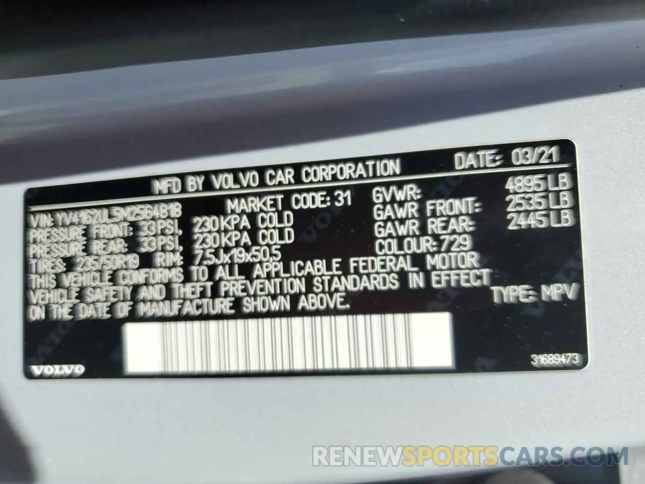 13 Photograph of a damaged car YV4162UL5M2564818 VOLVO XC40 2021