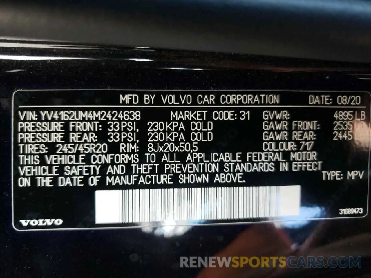 13 Photograph of a damaged car YV4162UM4M2424638 VOLVO XC40 2021