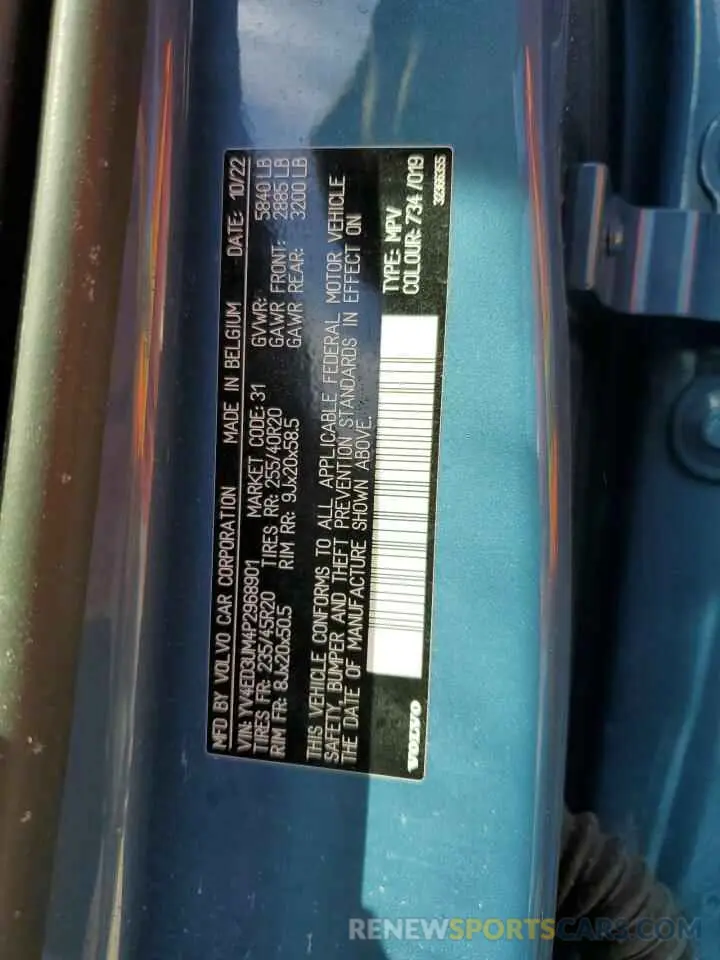14 Photograph of a damaged car YV4ED3UM4P2968901 VOLVO XC40 2023