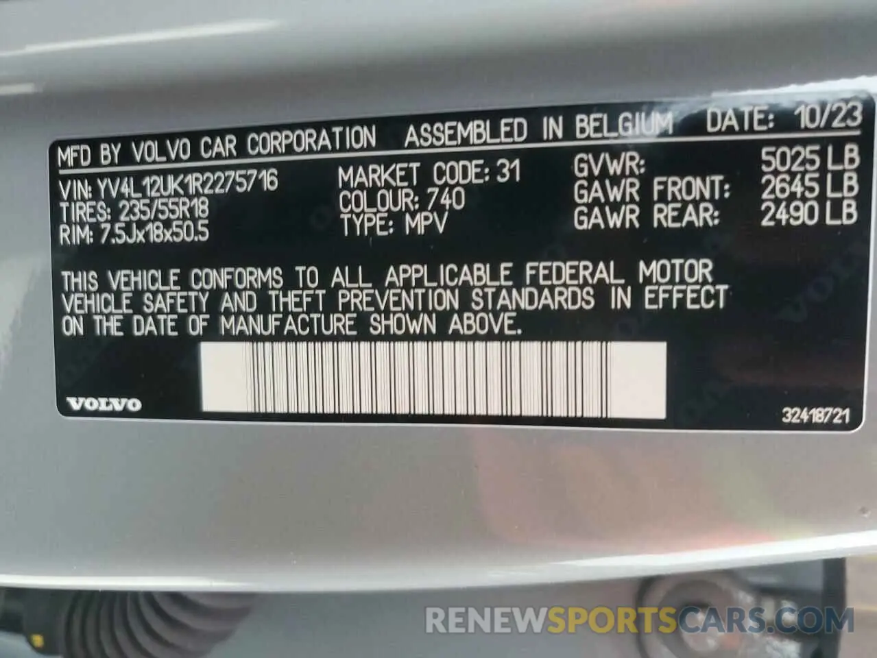 13 Photograph of a damaged car YV4L12UK1R2275716 VOLVO XC40 CORE 2024