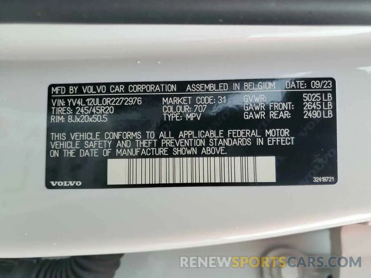 13 Photograph of a damaged car YV4L12UL0R2272976 VOLVO XC40 PLUS 2024