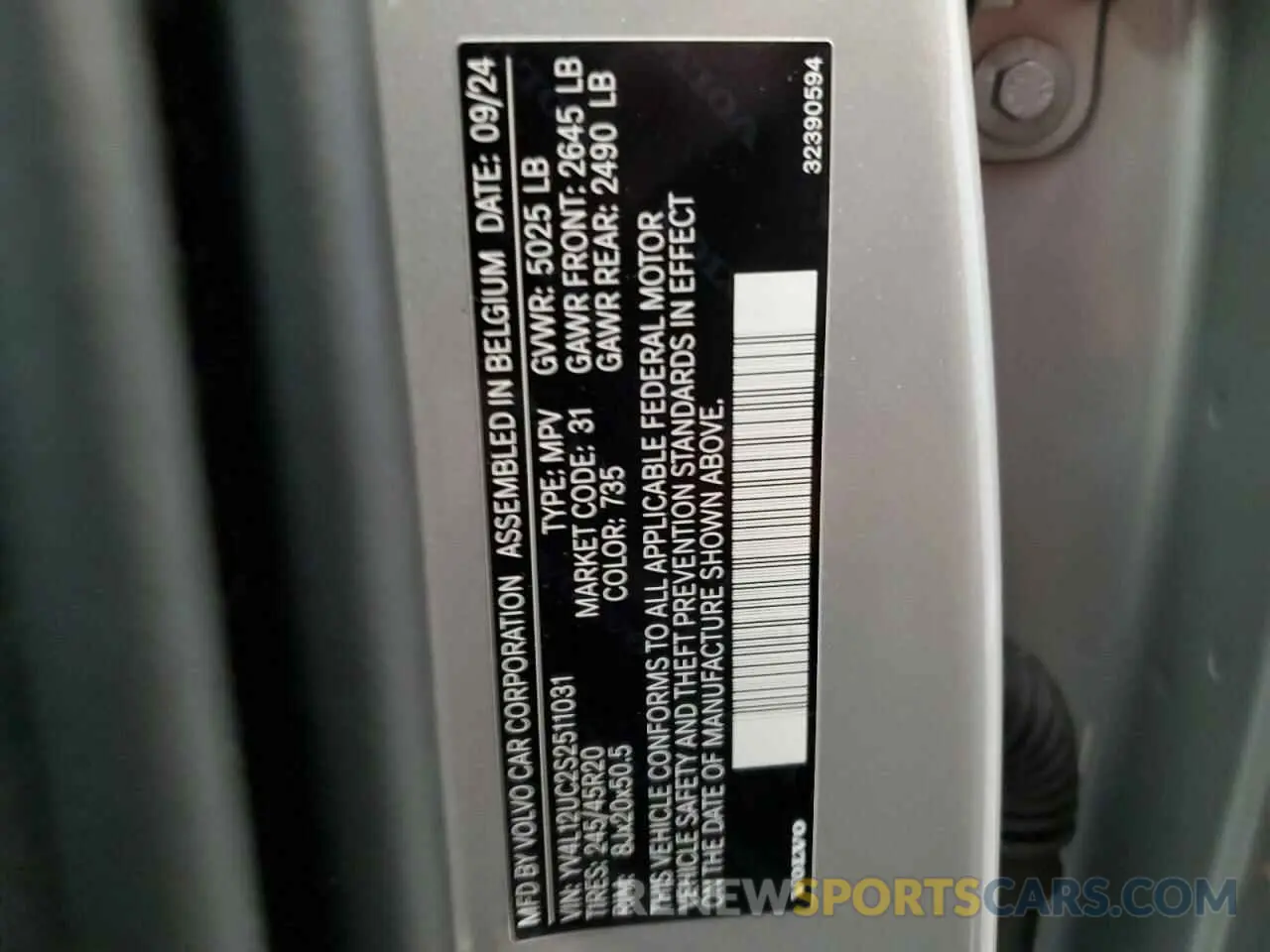 13 Photograph of a damaged car YV4L12UC2S2511031 VOLVO XC40 PLUS 2025