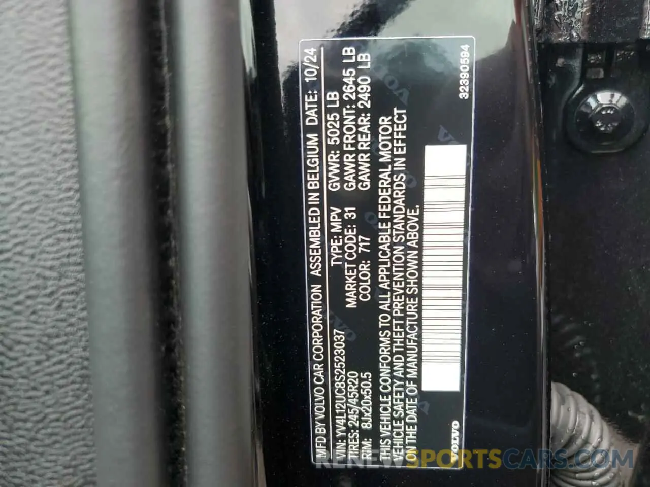 13 Photograph of a damaged car YV4L12UC8S2523037 VOLVO XC40 PLUS 2025