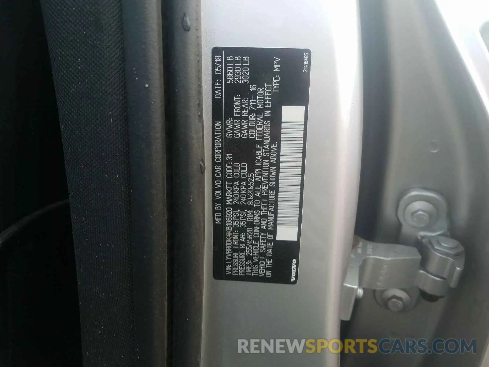 10 Photograph of a damaged car LYVBR0DK4KB186920 VOLVO XC60 2019